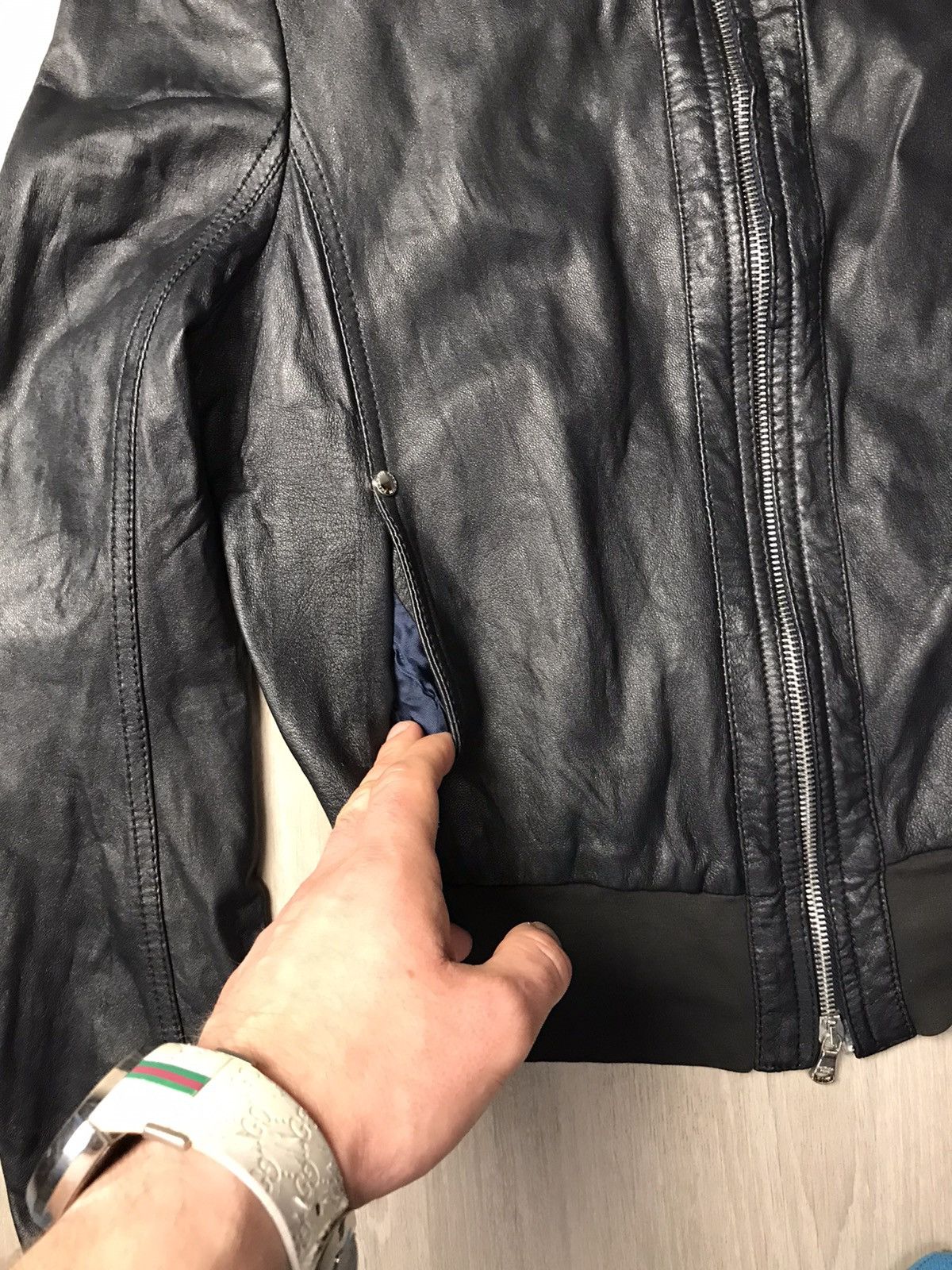 Genuine Leather × Patrizia Pepe Patrizia Pepe Firenze Leather vintage jacket size size IT 46 Size L / US 10 / IT 46 - 6 Thumbnail