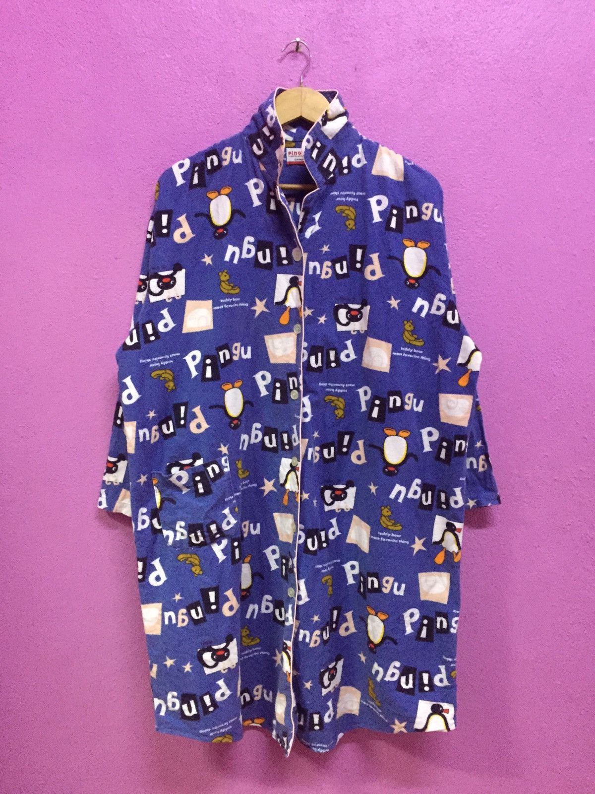 Cartoon Network Vintage Pingu Cartoon Fullprints Button Shirts Size US XL / EU 56 / 4 - 1 Thumbnail