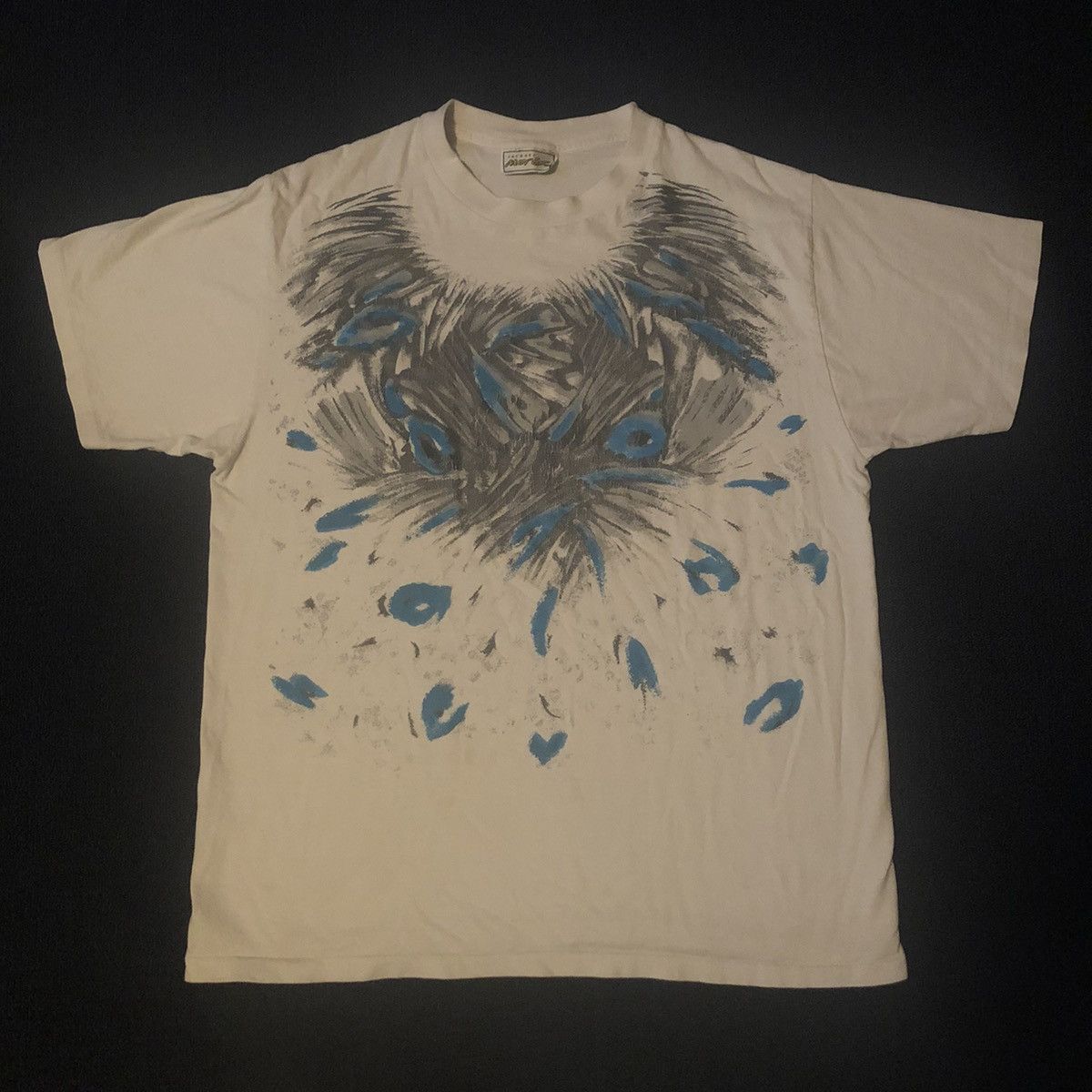 Vintage Vintage 90s Jacques Morét Abstract Art Big Print Logo Tee Size US L / EU 52-54 / 3 - 1 Thumbnail