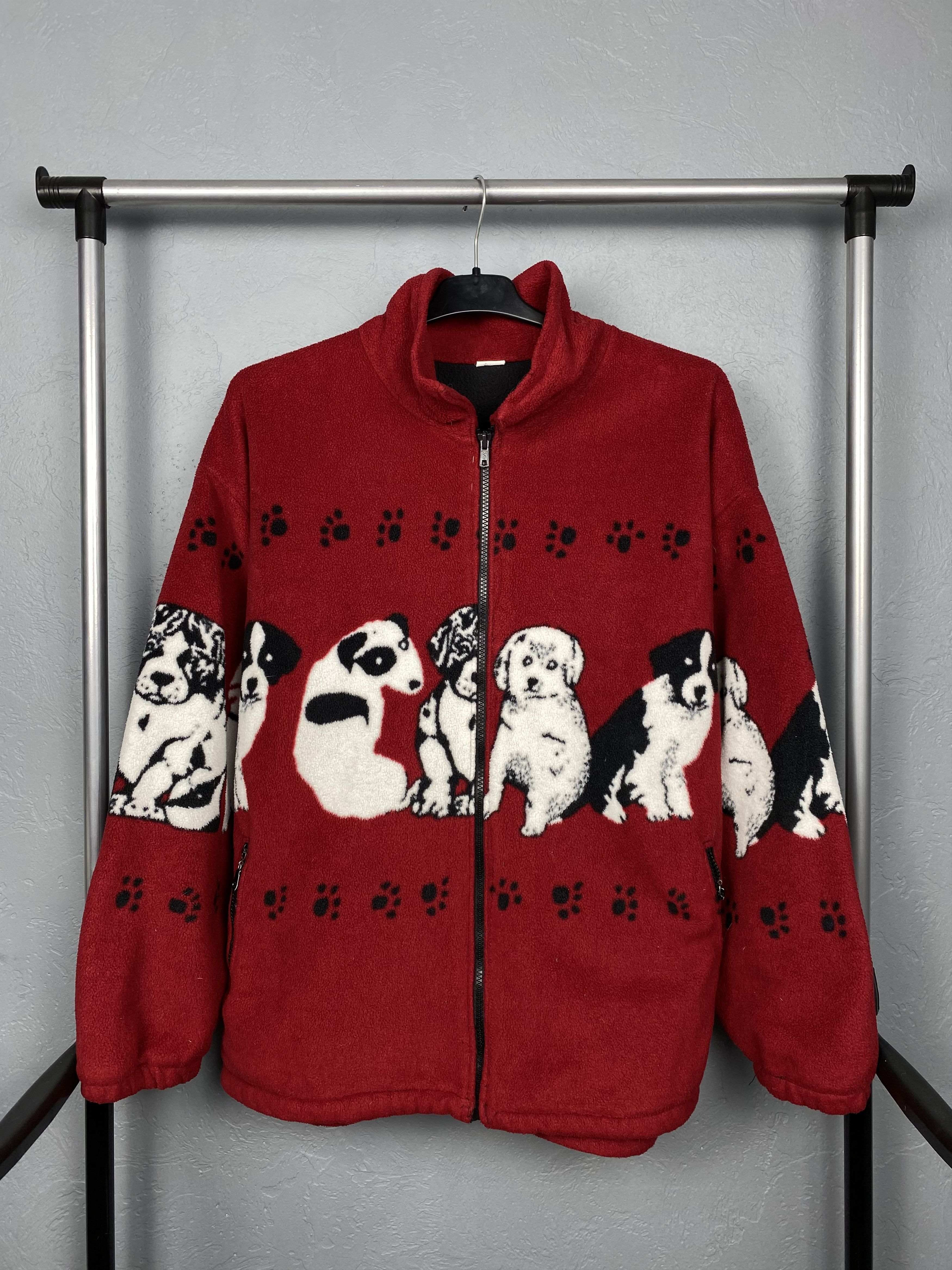 Vintage Vintage Animal DOG Fleece Jacket Size US XL / EU 56 / 4 - 1 Thumbnail