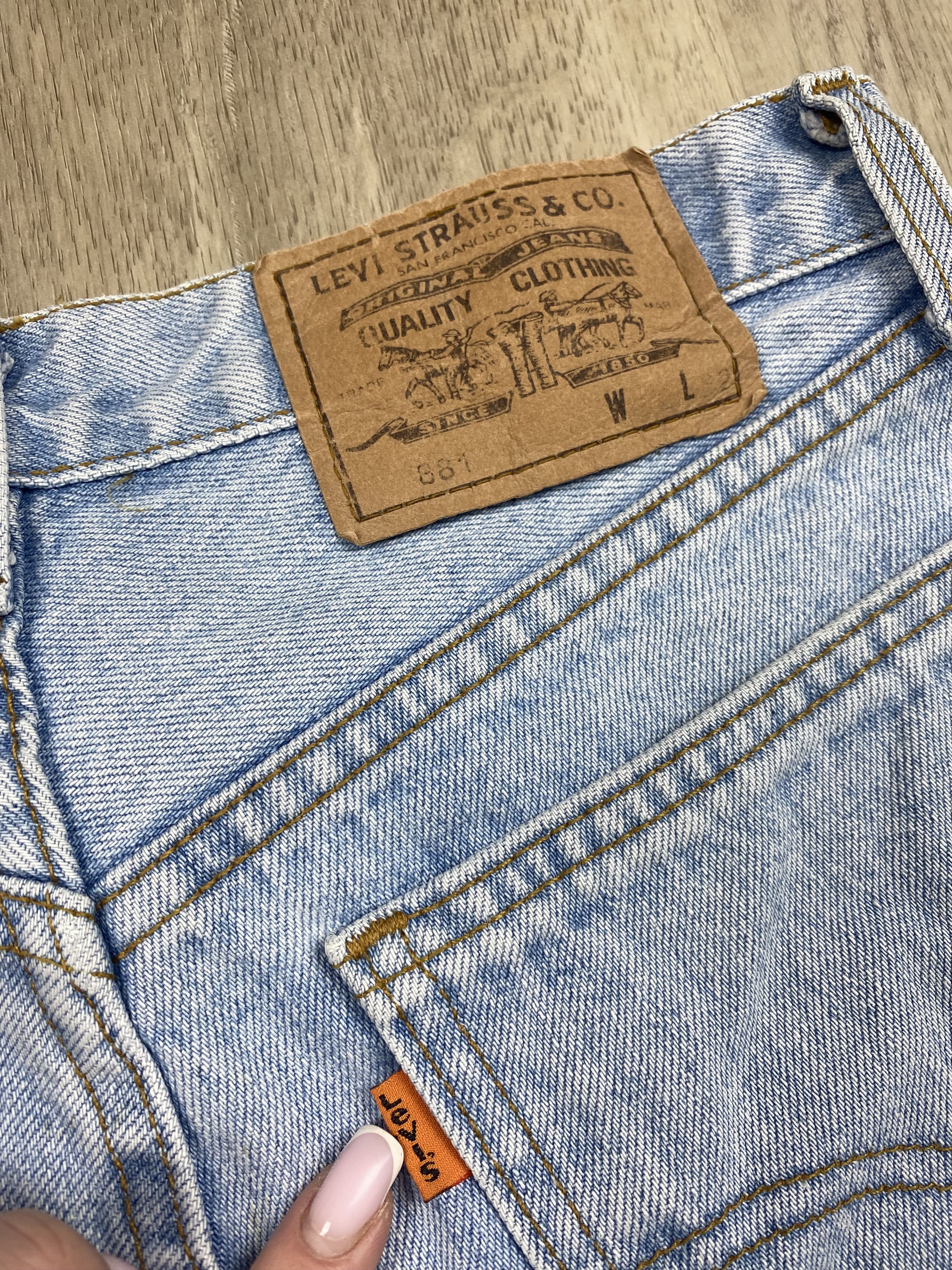 Levi's Levis 881 90s Vintage Orange Tab Denim Pants Jeans Thrashed Size US 32 / EU 48 - 3 Thumbnail