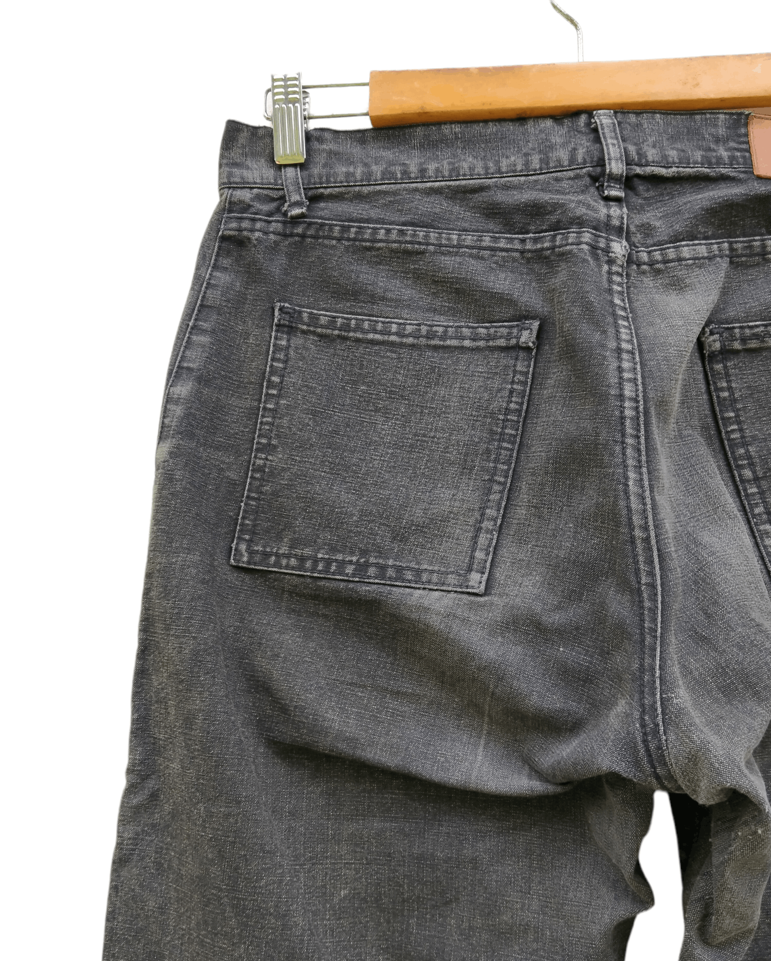 Issey Miyake Vintage 90s Distressed Tete Homme Bush Denim Pants Size US 32 / EU 48 - 12 Thumbnail