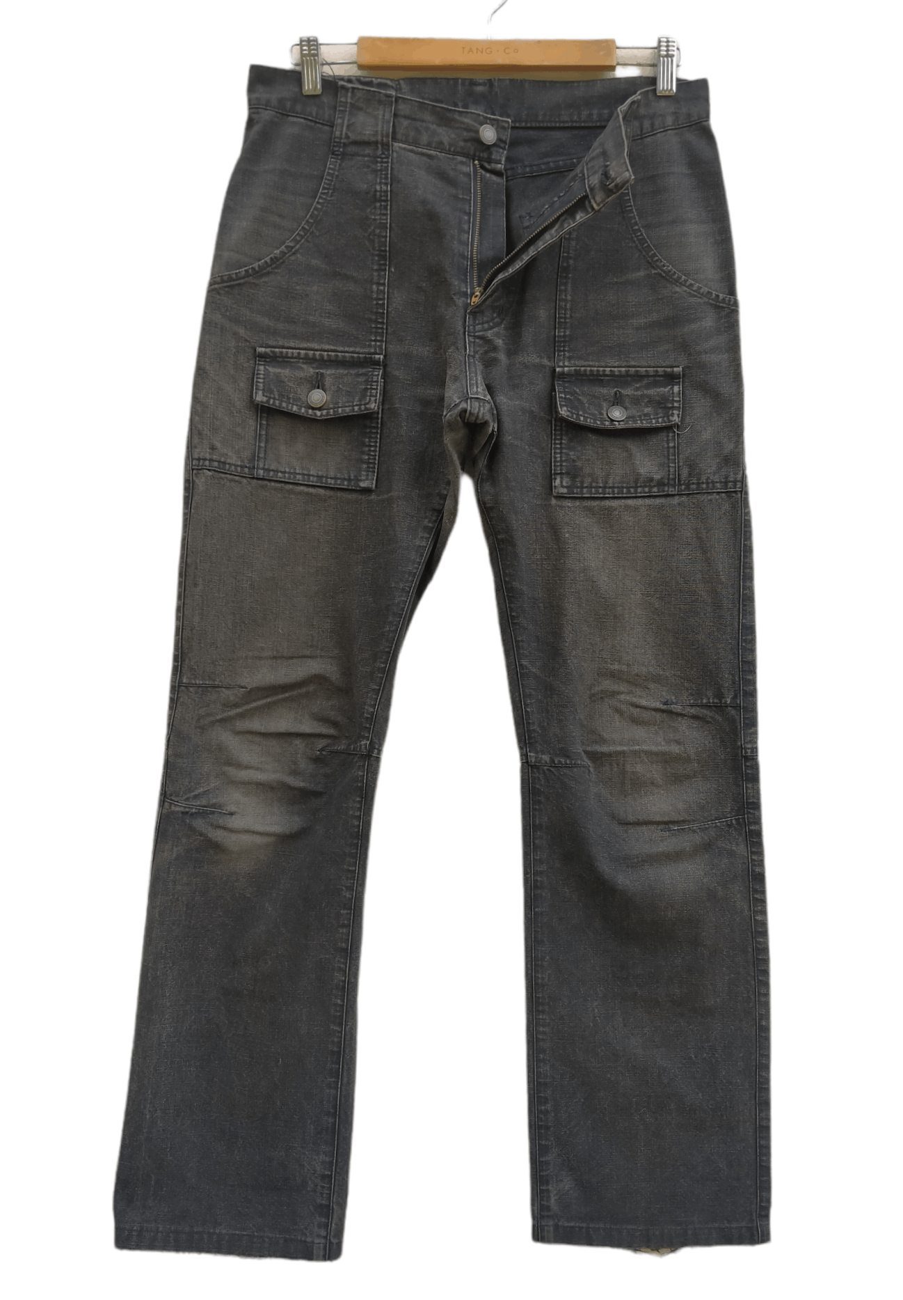 Issey Miyake Vintage 90s Distressed Tete Homme Bush Denim Pants Size US 32 / EU 48 - 2 Thumbnail