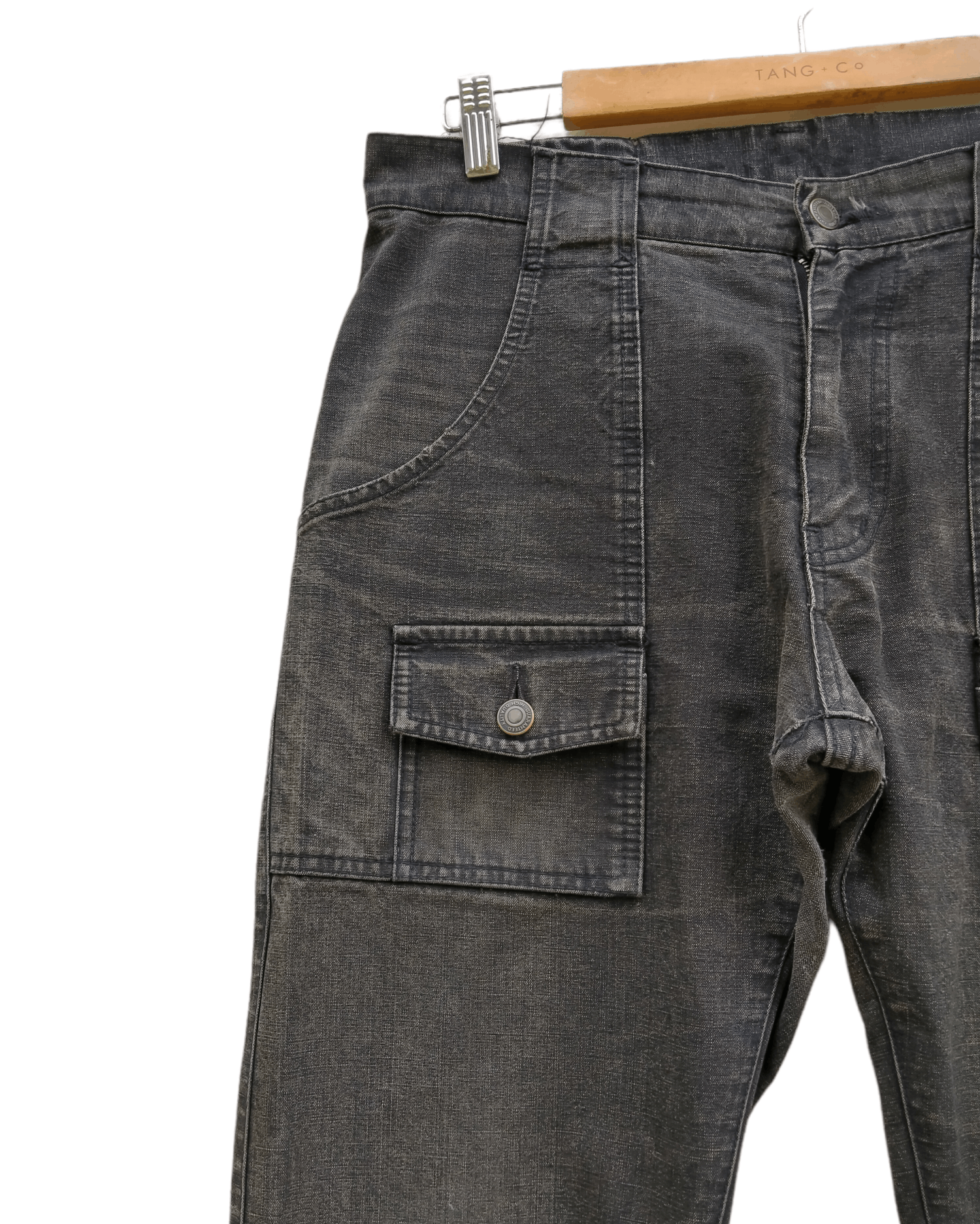 Issey Miyake Vintage 90s Distressed Tete Homme Bush Denim Pants Size US 32 / EU 48 - 6 Thumbnail