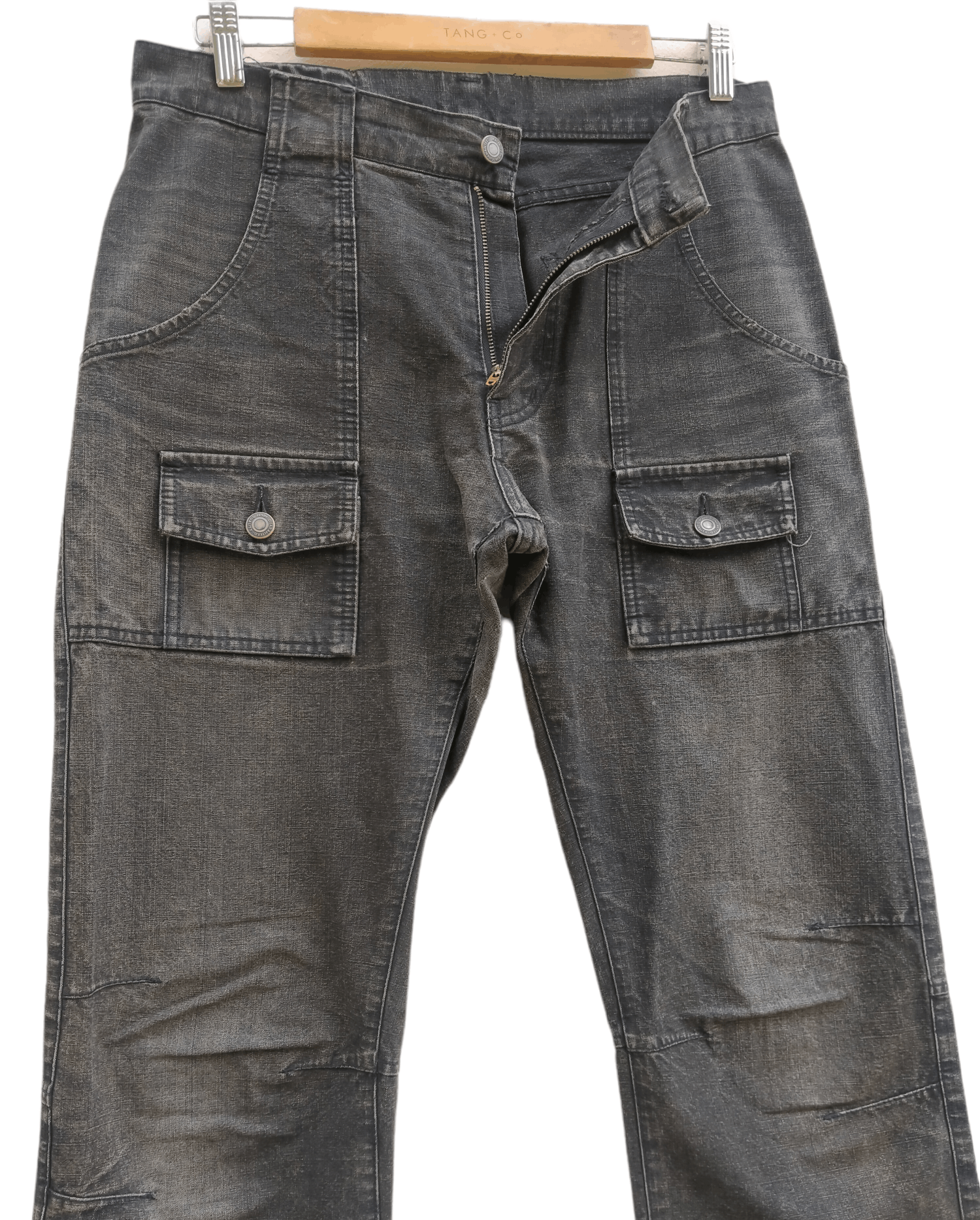 Issey Miyake Vintage 90s Distressed Tete Homme Bush Denim Pants Size US 32 / EU 48 - 4 Thumbnail
