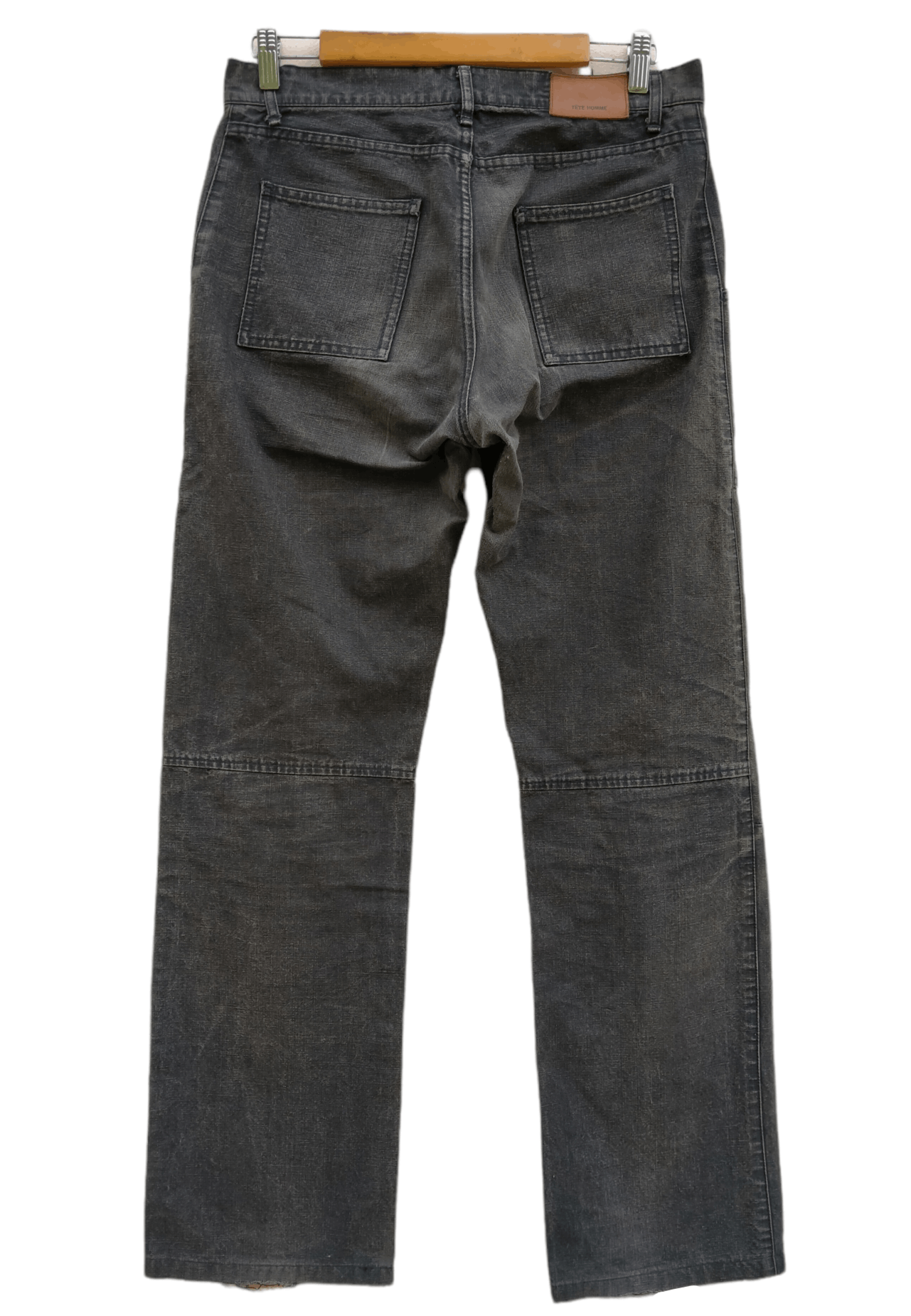Issey Miyake Vintage 90s Distressed Tete Homme Bush Denim Pants Size US 32 / EU 48 - 3 Thumbnail