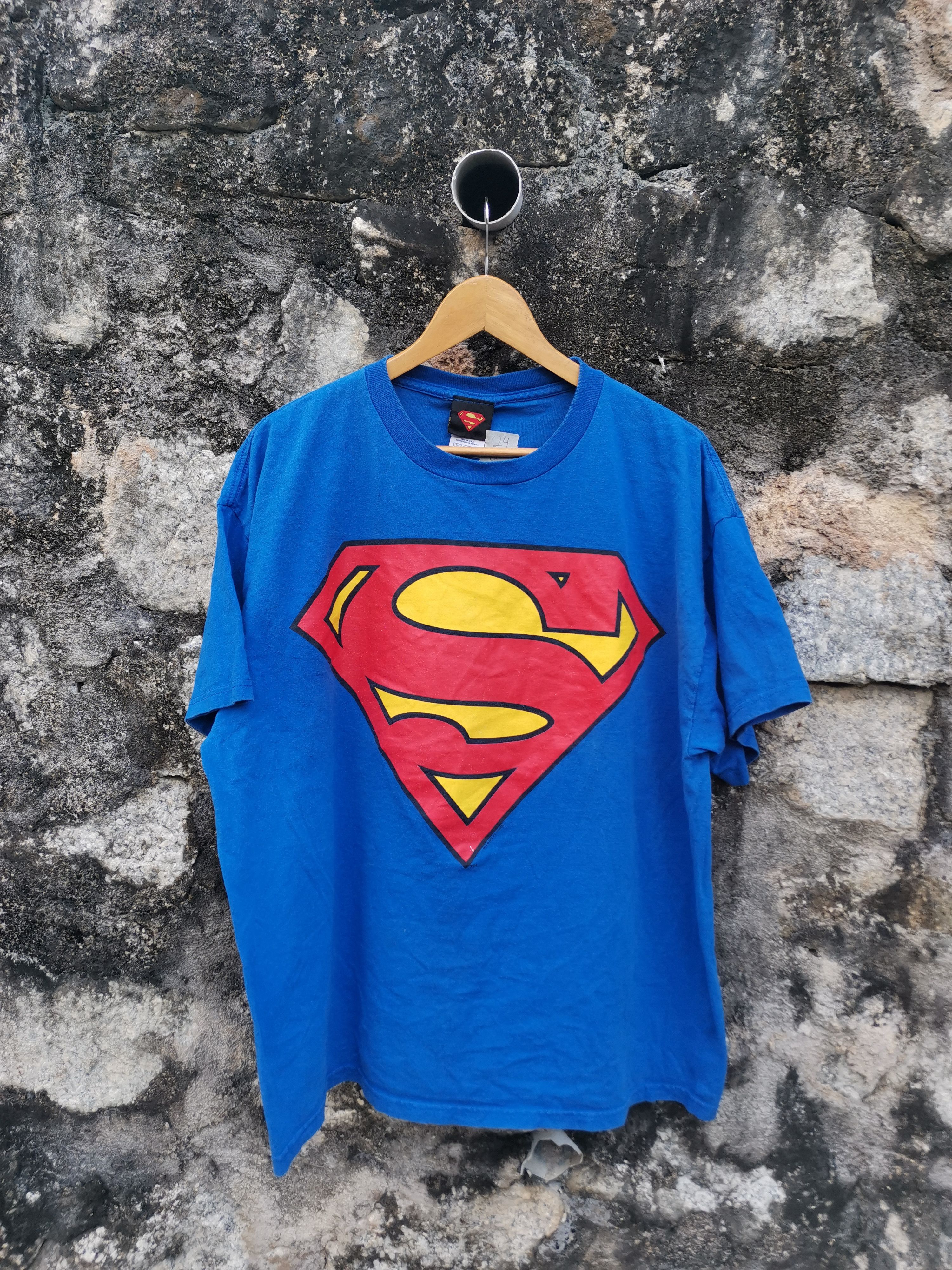 image of Dc Comics x Vintage Superman Logo Tshirt in Blue, Men's (Size XL)