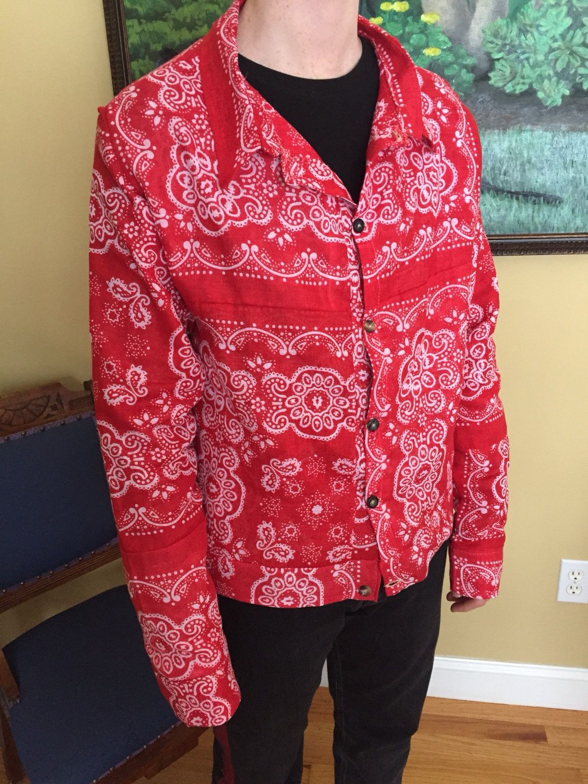 Vintage 1 Of 1 Red Bandana Patchwork Shirt Like Kapital Visvim 