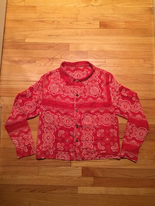 Vintage 1 Of 1 Red Bandana Patchwork Shirt Like Kapital Visvim