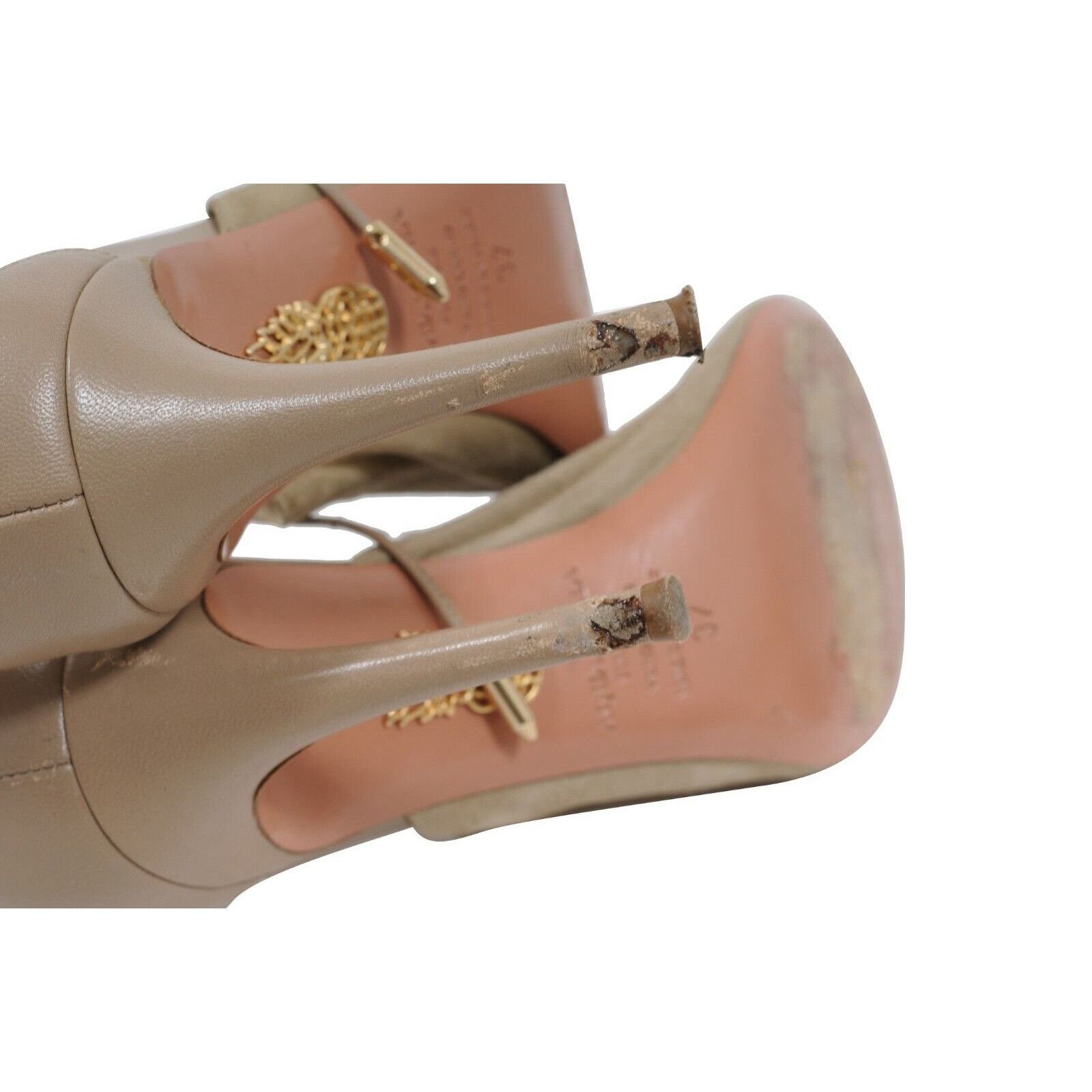 Aquazzura Estelle 85 mm Heels Tan Suede Size US 7 / IT 37 - 11 Thumbnail