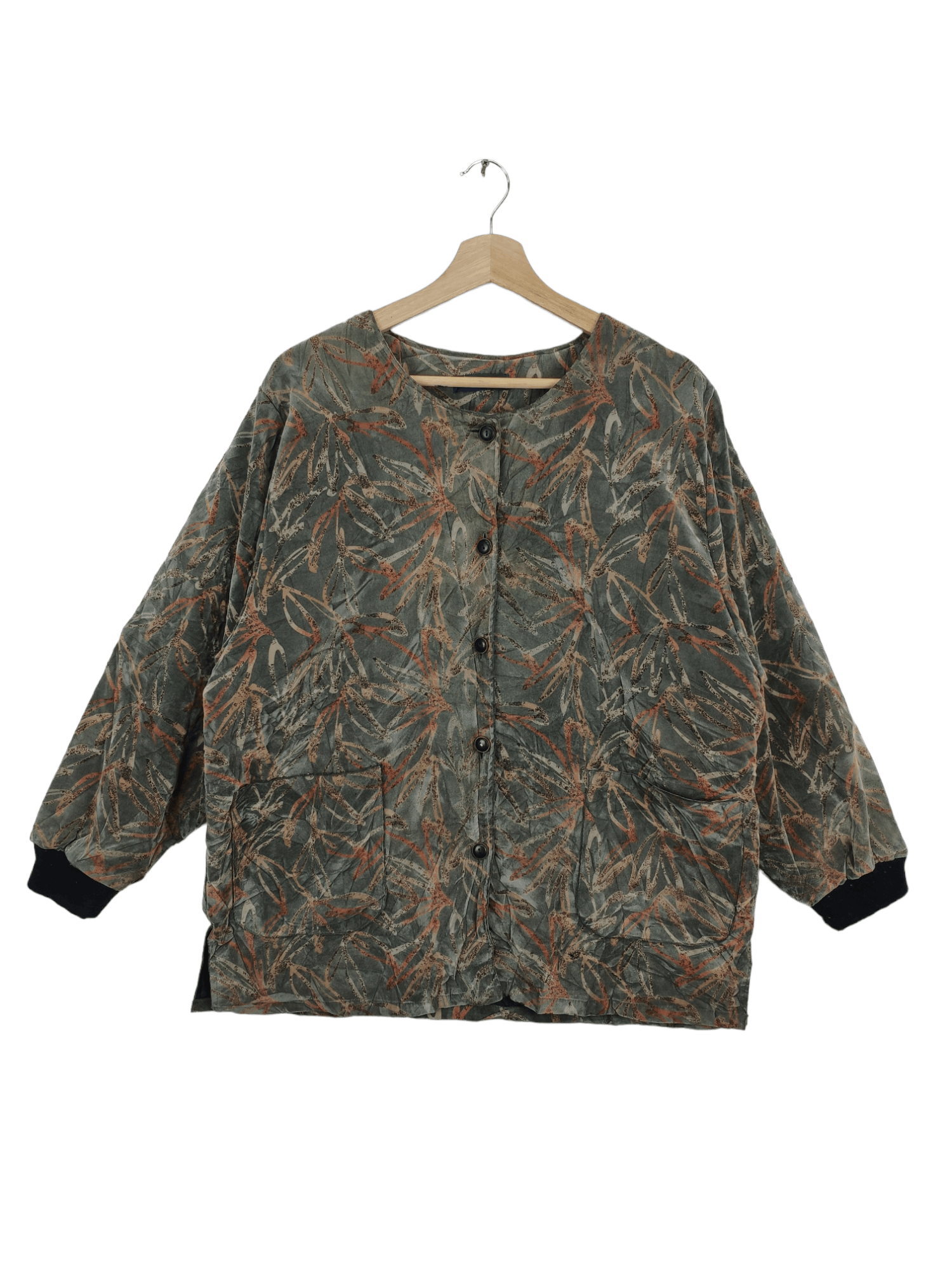 Japanese Brand × Vintage Vintage Cardigan Floral Motif Lining Fleece Sherpa Size L / US 10 / IT 46 - 1 Thumbnail