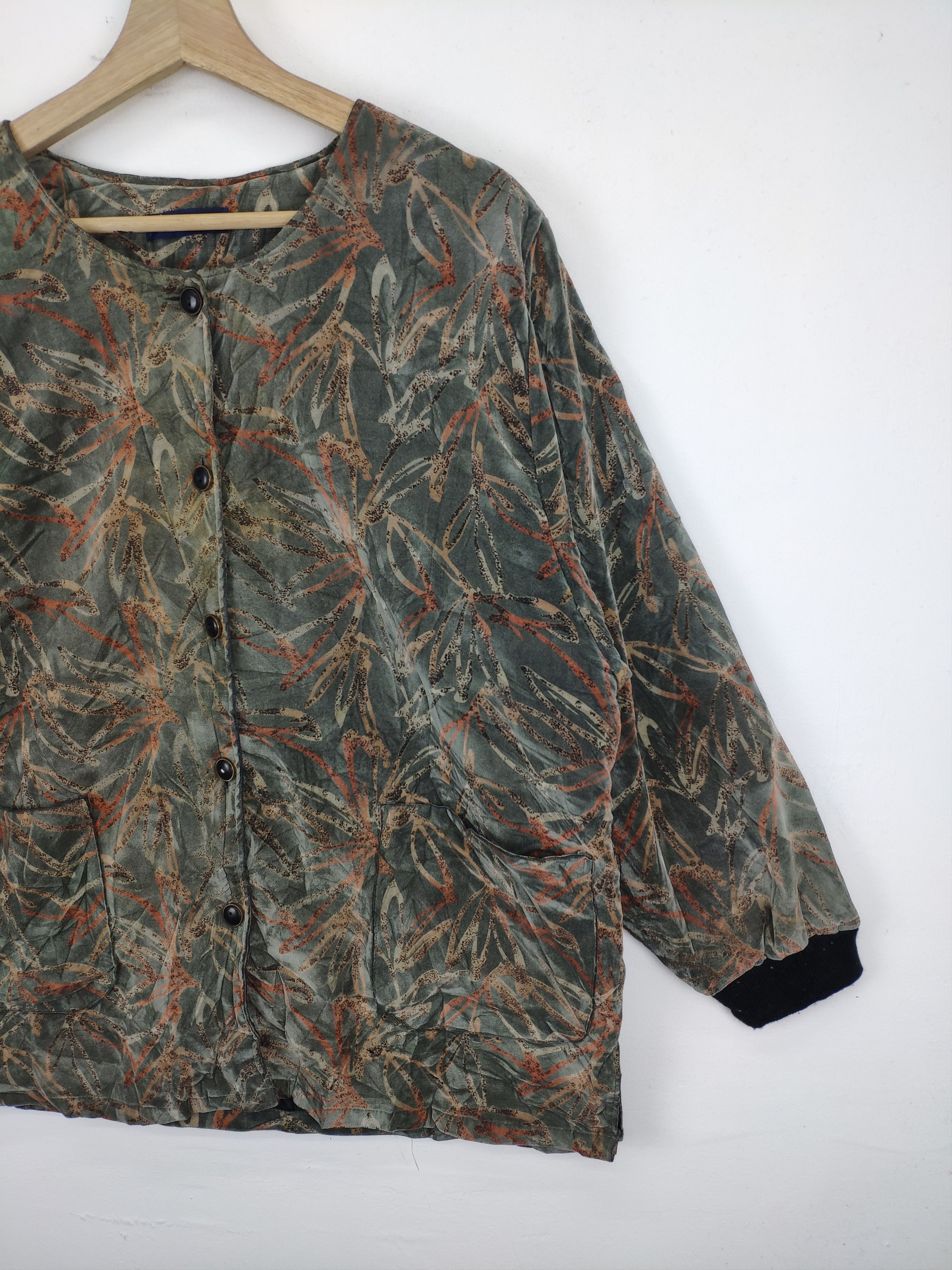 Japanese Brand × Vintage Vintage Cardigan Floral Motif Lining Fleece Sherpa Size L / US 10 / IT 46 - 6 Thumbnail