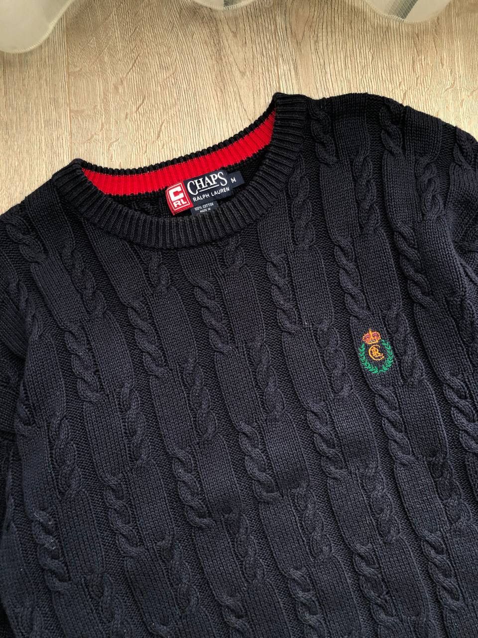 Chaps Ralph Lauren × Polo Ralph Lauren × Vintage Chaps Ralph Lauren Ribbed Knit Sweater Vintage Size US M / EU 48-50 / 2 - 2 Thumbnail