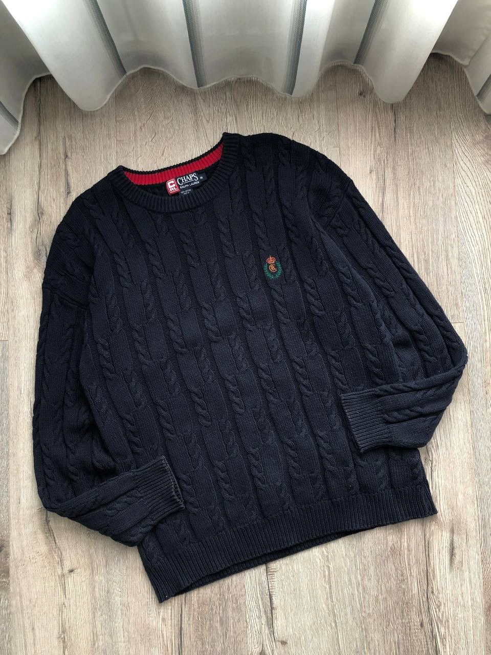 Chaps Ralph Lauren × Polo Ralph Lauren × Vintage Chaps Ralph Lauren Ribbed Knit Sweater Vintage Size US M / EU 48-50 / 2 - 1 Thumbnail