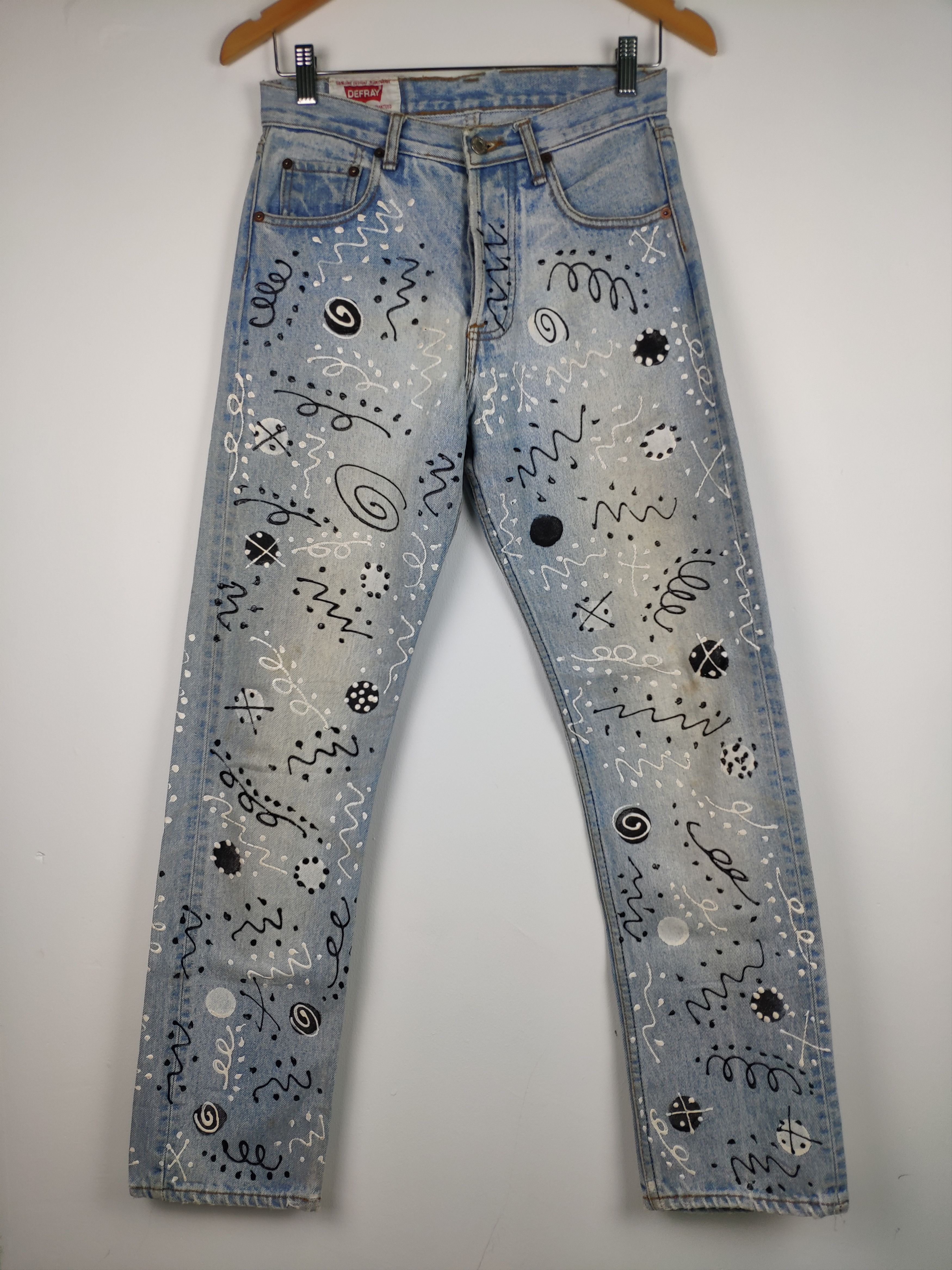 If Six Was Nine × Japanese Brand × Vintage Steal 💥 Vintage Denim Jeans Paint Custom Made Size 27" / US 4 / IT 40 - 1 Thumbnail