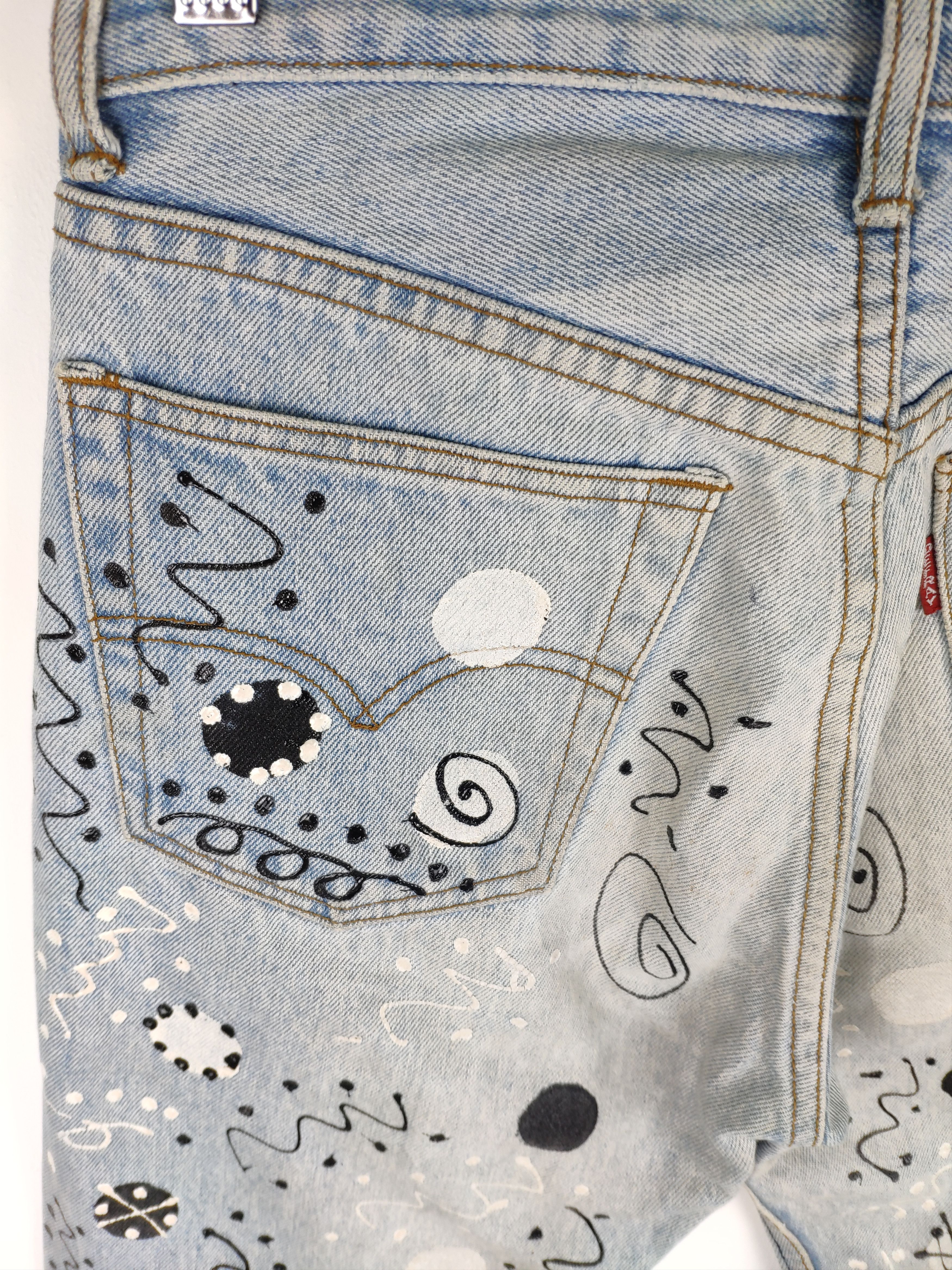 If Six Was Nine × Japanese Brand × Vintage Steal 💥 Vintage Denim Jeans Paint Custom Made Size 27" / US 4 / IT 40 - 12 Thumbnail