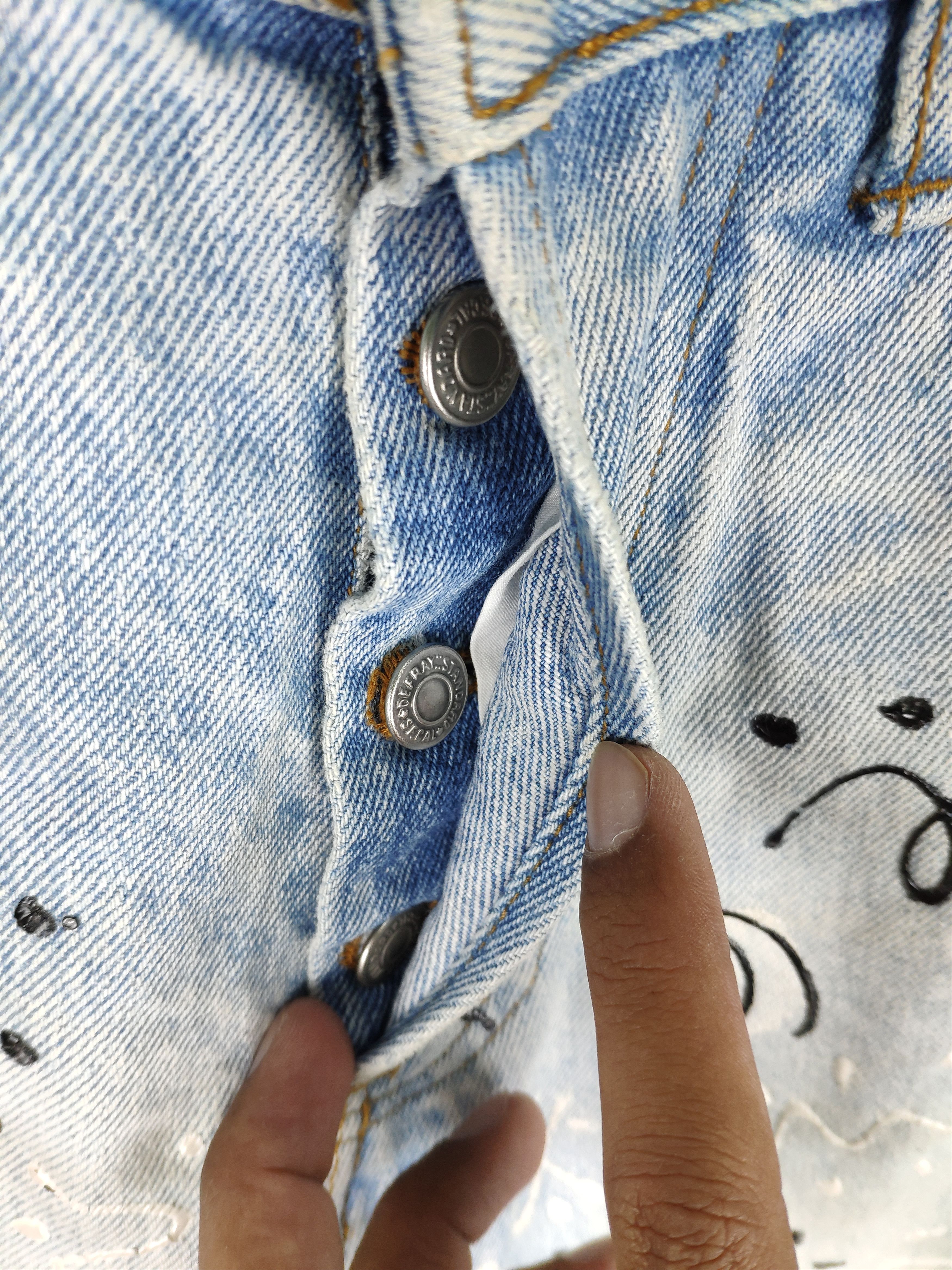 If Six Was Nine × Japanese Brand × Vintage Steal 💥 Vintage Denim Jeans Paint Custom Made Size 27" / US 4 / IT 40 - 8 Thumbnail