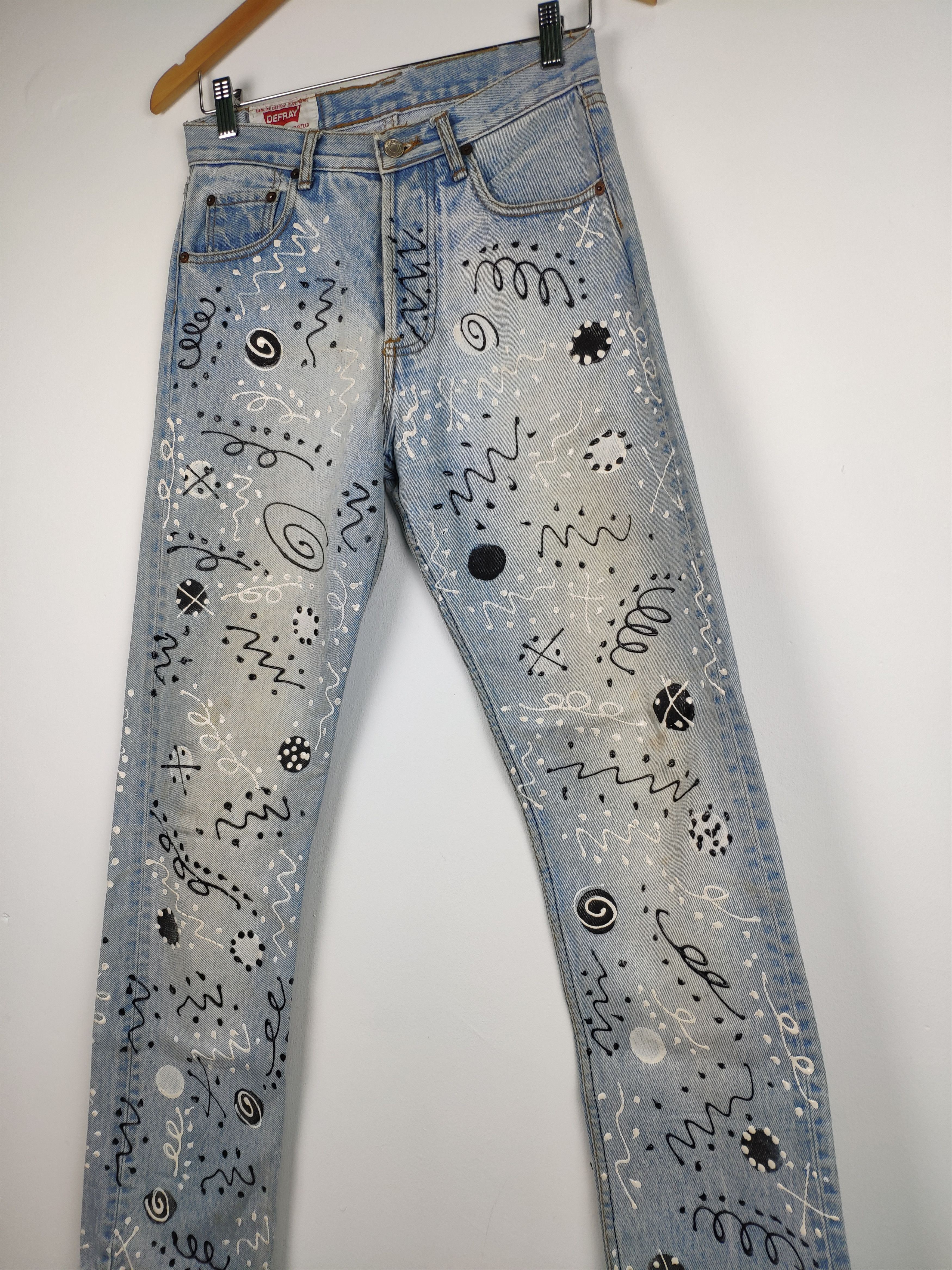 If Six Was Nine × Japanese Brand × Vintage Steal 💥 Vintage Denim Jeans Paint Custom Made Size 27" / US 4 / IT 40 - 2 Thumbnail
