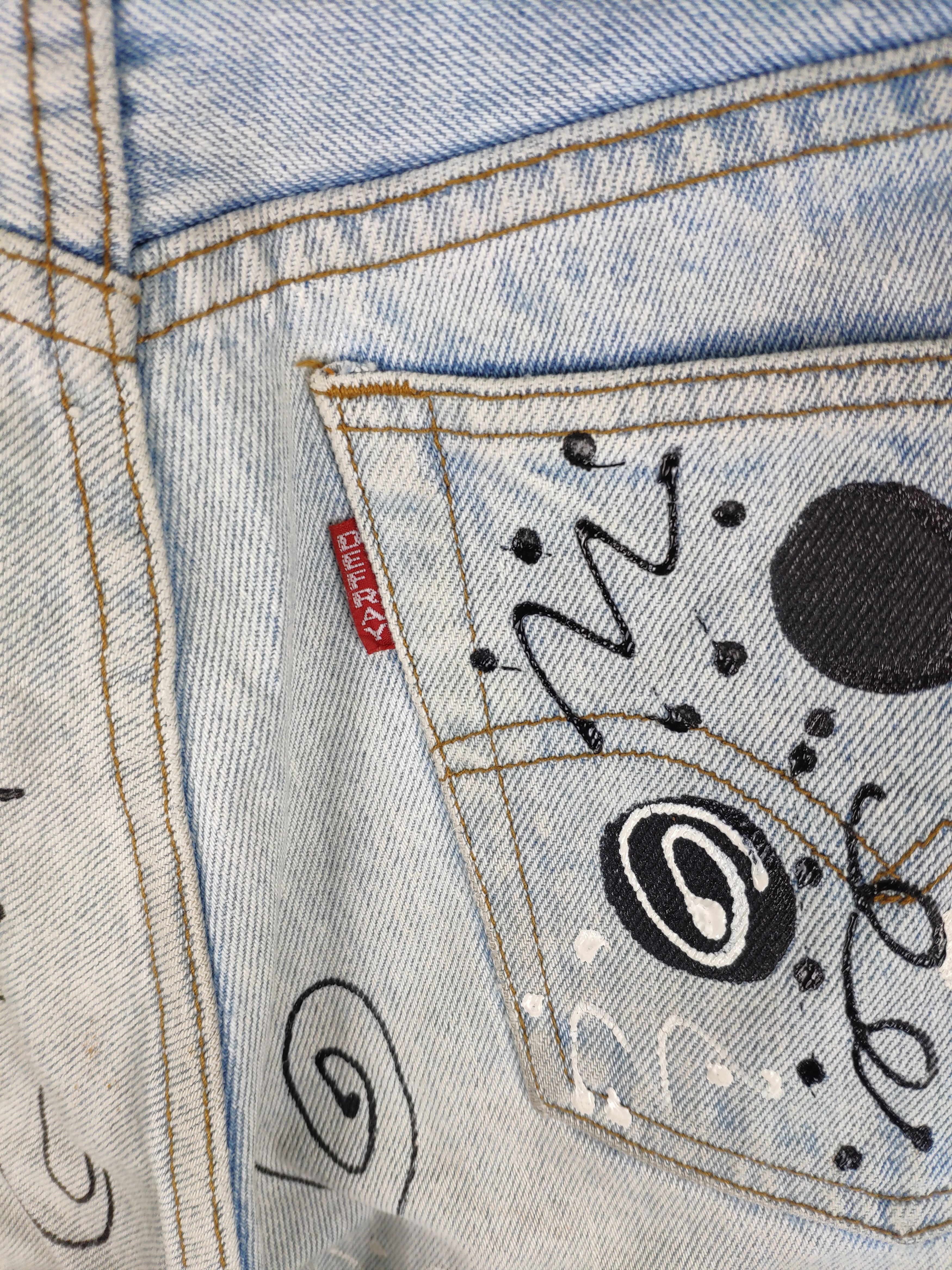 If Six Was Nine × Japanese Brand × Vintage Steal 💥 Vintage Denim Jeans Paint Custom Made Size 27" / US 4 / IT 40 - 11 Thumbnail