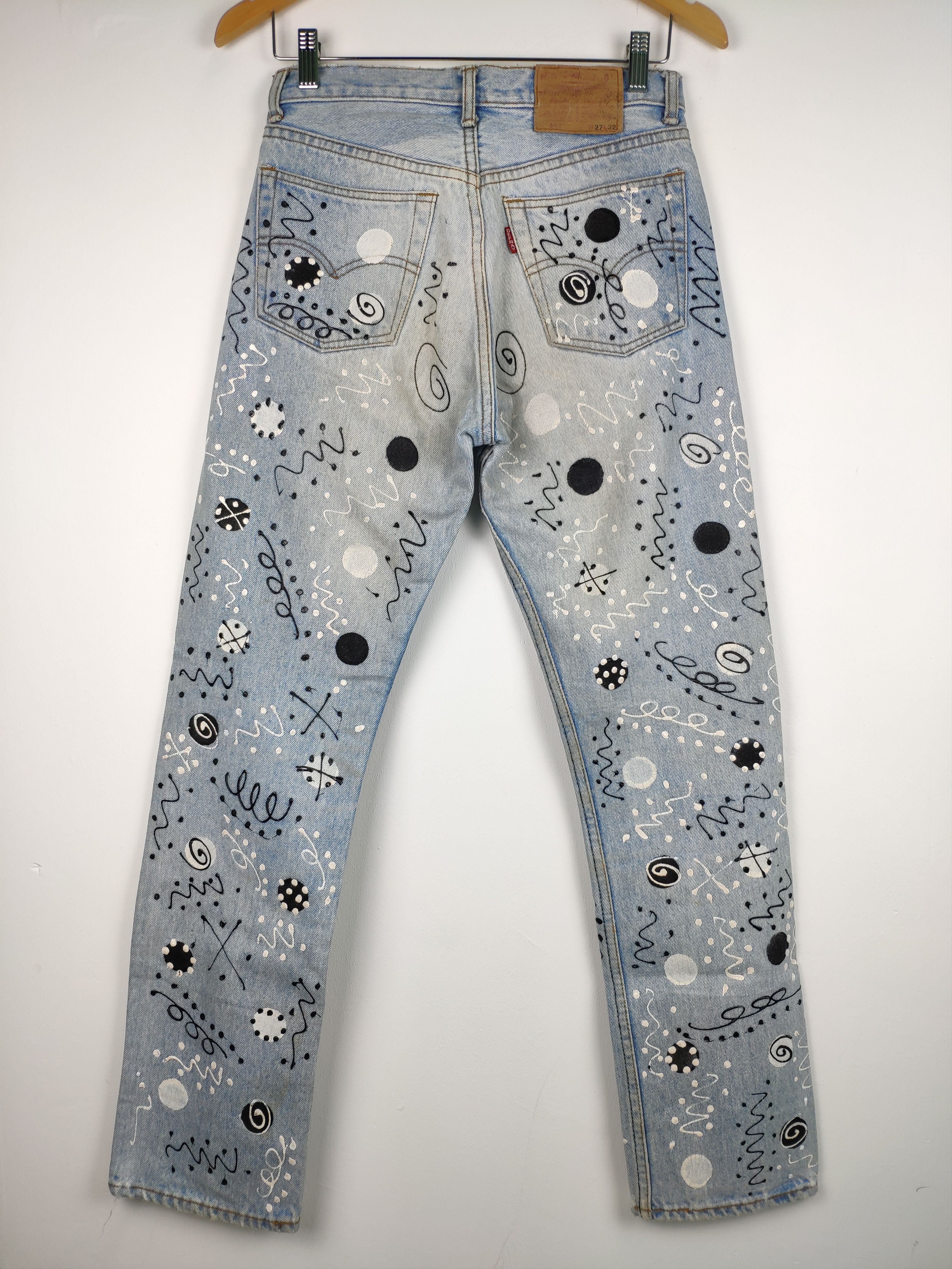 If Six Was Nine × Japanese Brand × Vintage Steal 💥 Vintage Denim Jeans Paint Custom Made Size 27" / US 4 / IT 40 - 16 Thumbnail