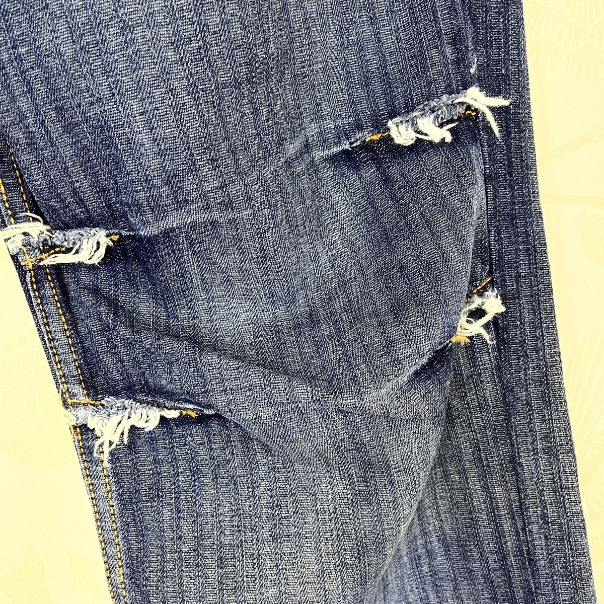 Vintage G-Tox Hickory Distressed Denim Jeans With Cargo Pockets Size US 34 / EU 50 - 15 Thumbnail