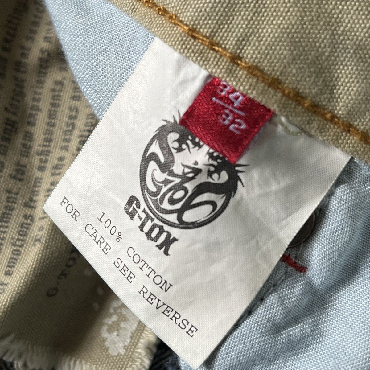 Vintage G-Tox Hickory Distressed Denim Jeans With Cargo Pockets Size US 34 / EU 50 - 6 Thumbnail