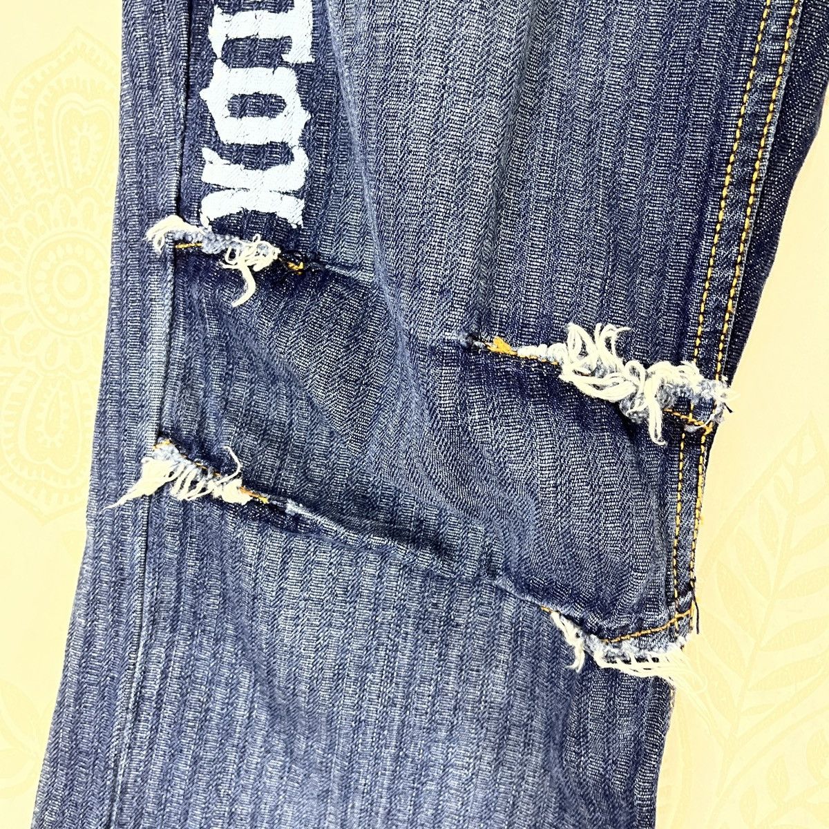 Vintage G-Tox Hickory Distressed Denim Jeans With Cargo Pockets Size US 34 / EU 50 - 14 Thumbnail