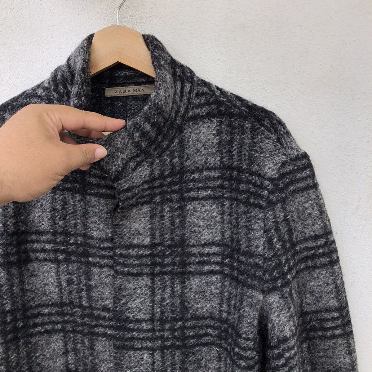 Japanese Brand WOOL LONG JACKET ZARA MEN TARTAN DESIGN Size US S / EU 44-46 / 1 - 2 Thumbnail