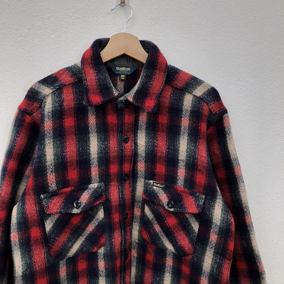 Flannel VINTAGE OSHKOSH WOOL FLANNEL JACKET TARTAN DESIGN Size US M / EU 48-50 / 2 - 3 Thumbnail