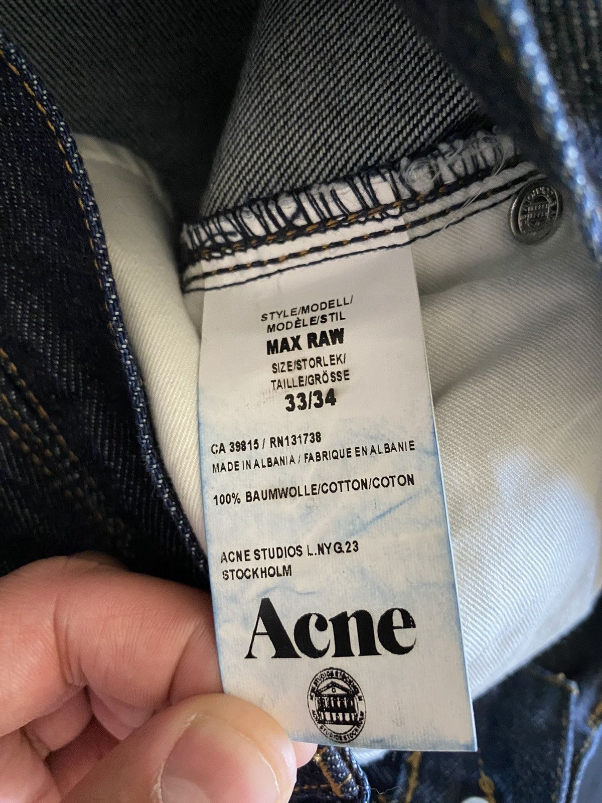 Acne Studios Acne Studio Jeans Dark Blue Max Raw Denim Jeans Pants Indigo Size US 32 / EU 48 - 6 Thumbnail