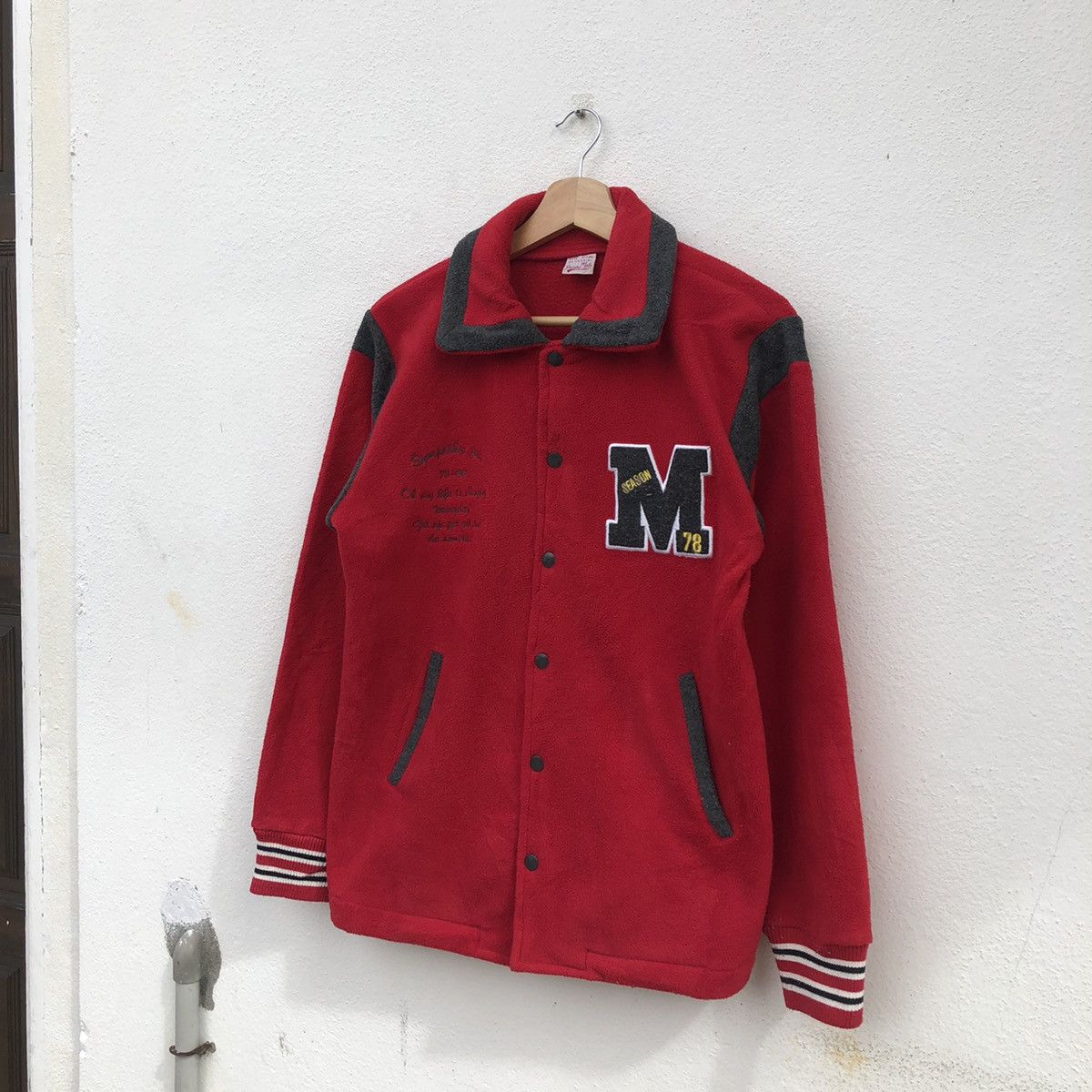 Japanese Brand VINTAGE VARSITY JACKET BIG LOGO PRIVATE MODE Size US M / EU 48-50 / 2 - 2 Thumbnail