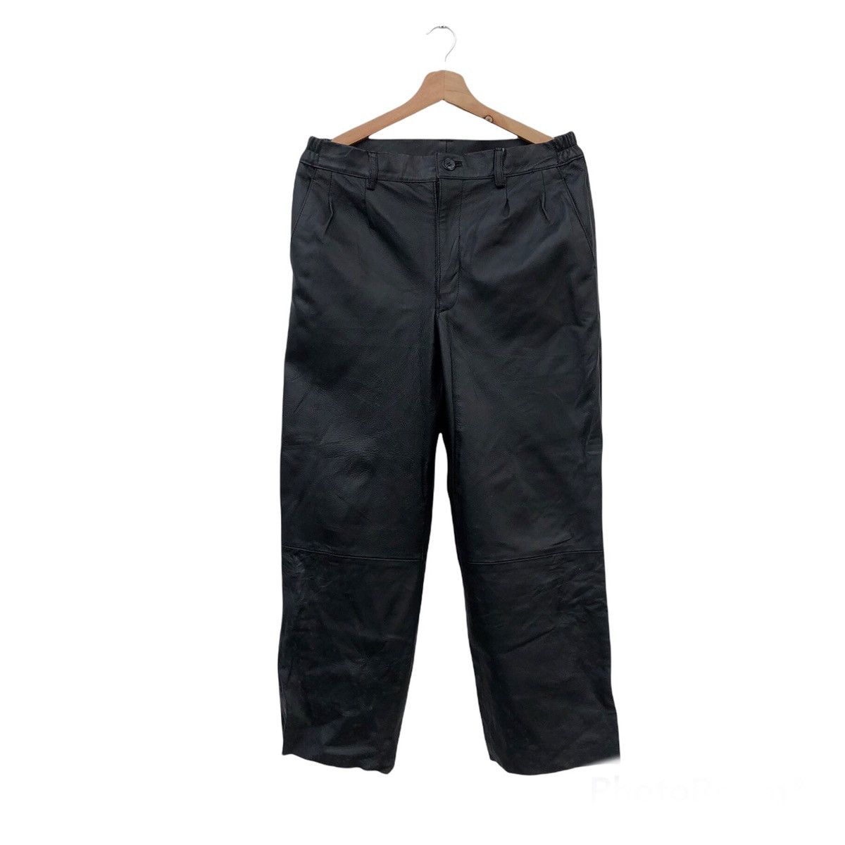Japanese Brand BIKER LEATHER PANTS PIERUCCI ITALY Size US 30 / EU 46 - 1 Thumbnail