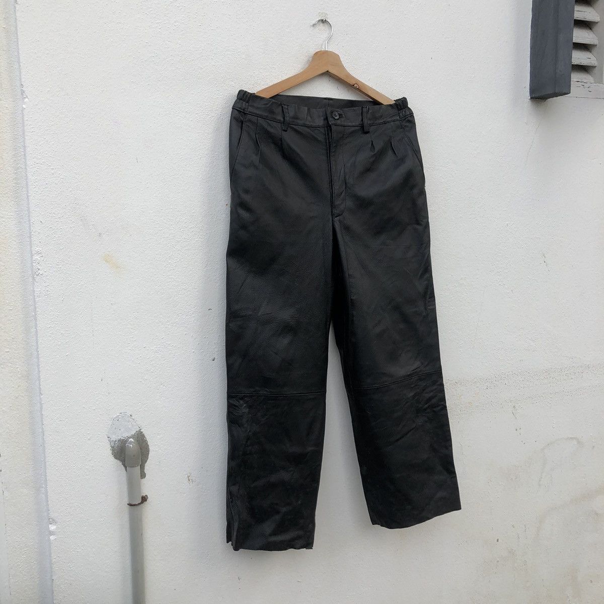 Japanese Brand BIKER LEATHER PANTS PIERUCCI ITALY Size US 30 / EU 46 - 2 Thumbnail