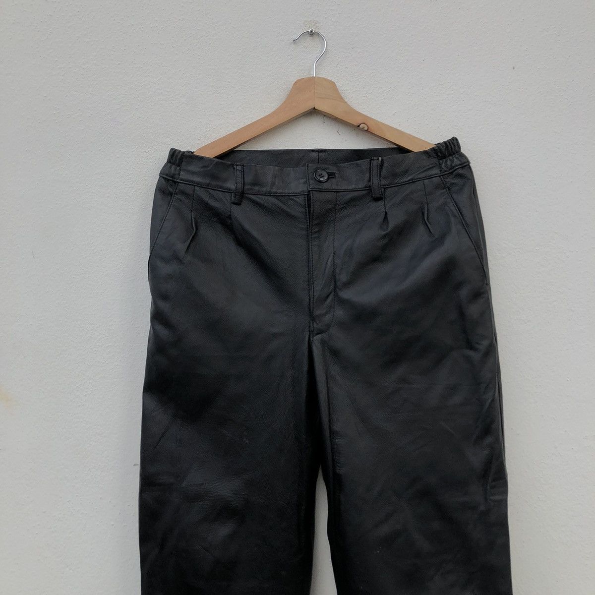 Japanese Brand BIKER LEATHER PANTS PIERUCCI ITALY Size US 30 / EU 46 - 3 Thumbnail