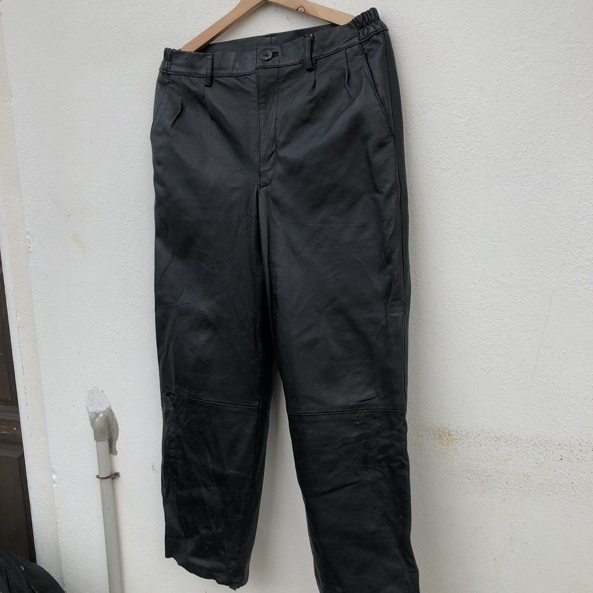Japanese Brand BIKER LEATHER PANTS PIERUCCI ITALY Size US 30 / EU 46 - 4 Thumbnail