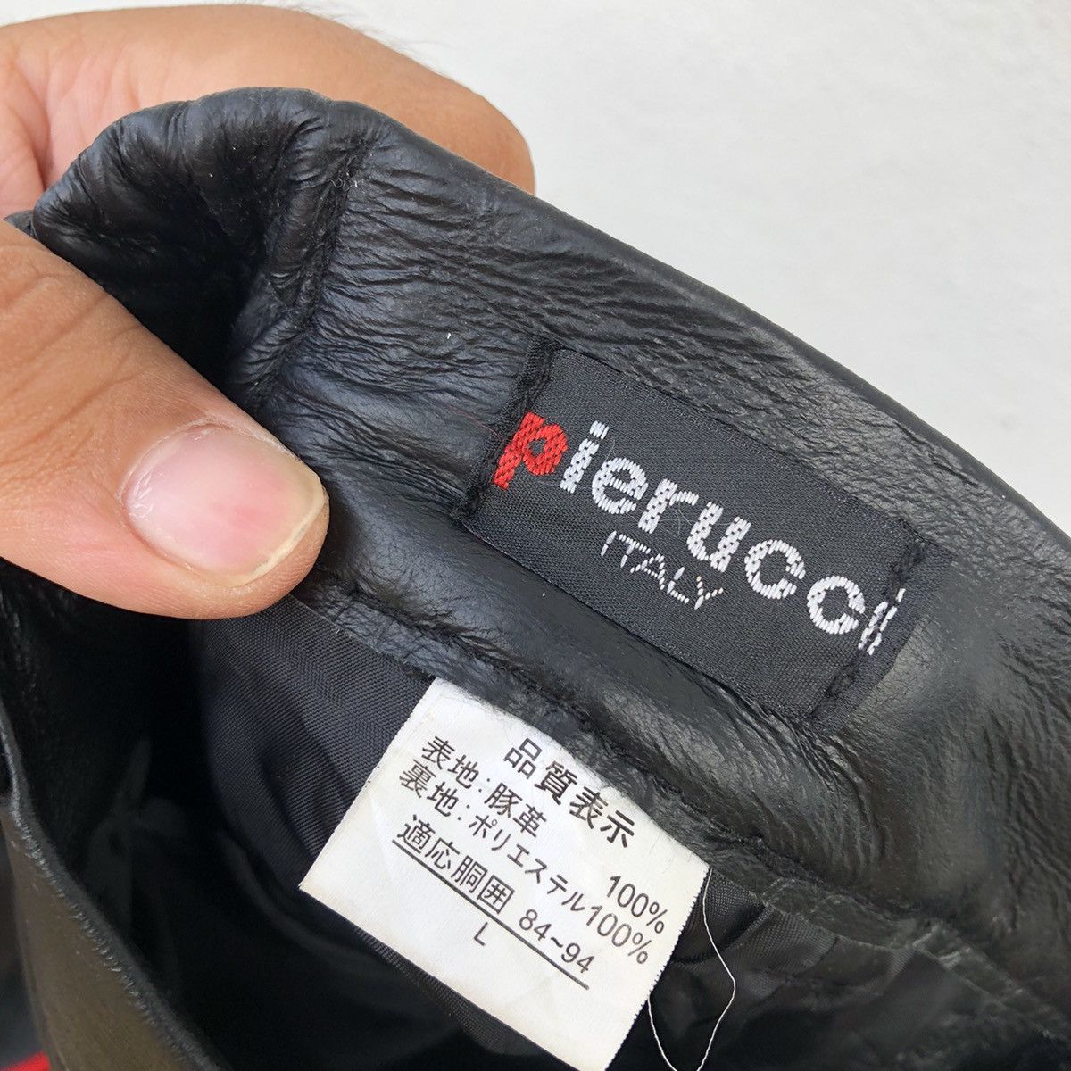 Japanese Brand BIKER LEATHER PANTS PIERUCCI ITALY Size US 30 / EU 46 - 8 Thumbnail