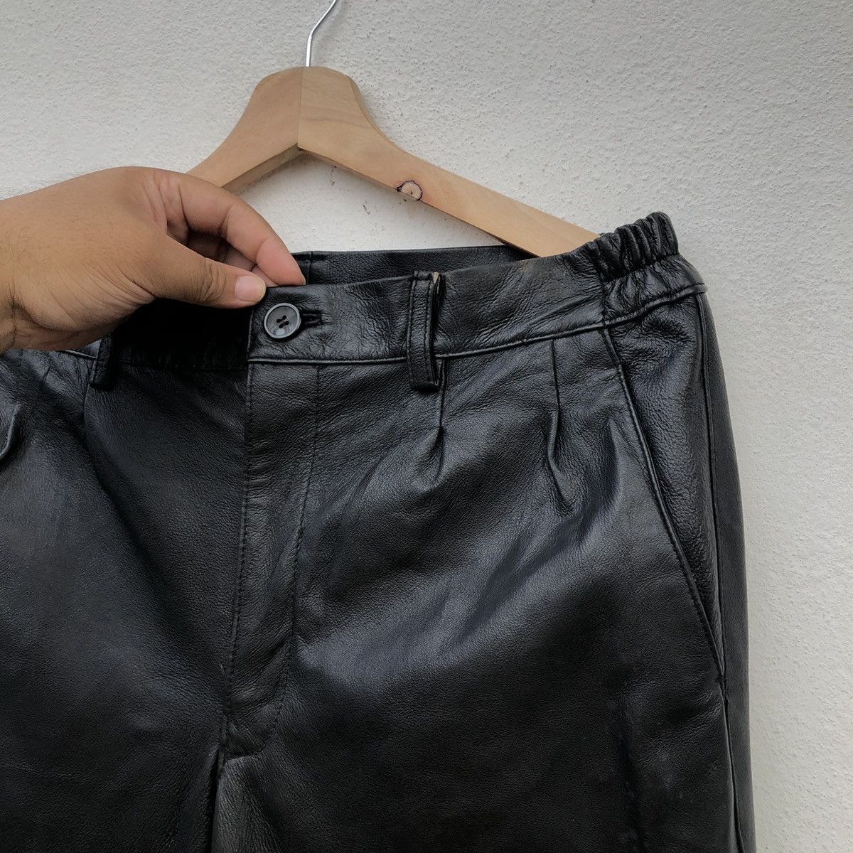 Japanese Brand BIKER LEATHER PANTS PIERUCCI ITALY Size US 30 / EU 46 - 5 Thumbnail