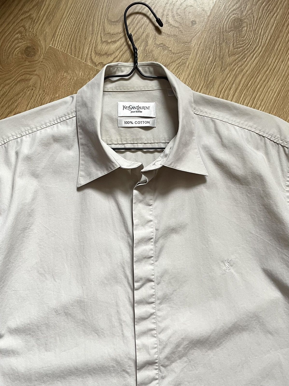 Vintage Vintage Yves Saint Laurent YSL Logo Short Sleeve Shirt Size US XL / EU 56 / 4 - 11 Thumbnail