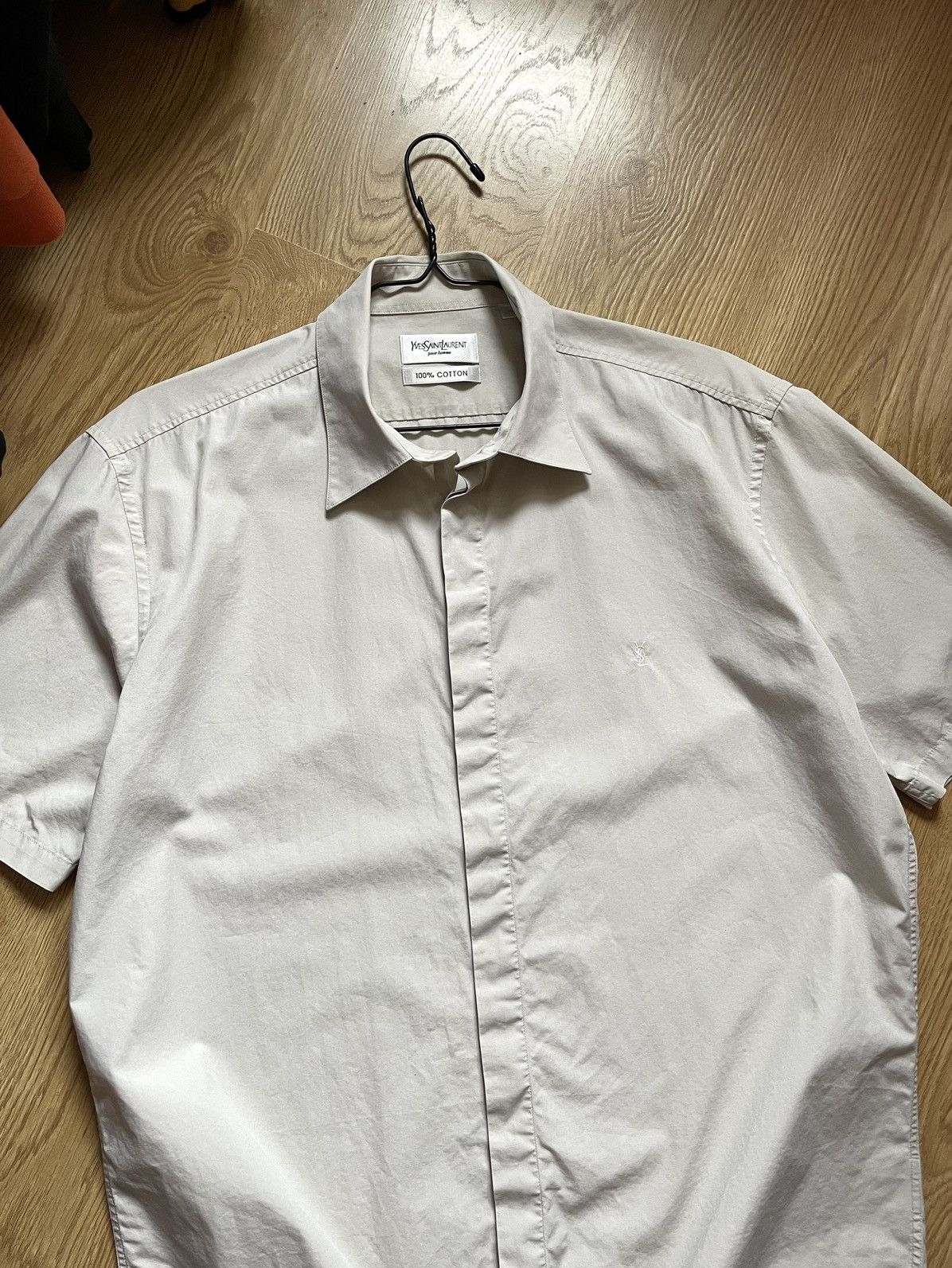 Vintage Vintage Yves Saint Laurent YSL Logo Short Sleeve Shirt Size US XL / EU 56 / 4 - 8 Thumbnail