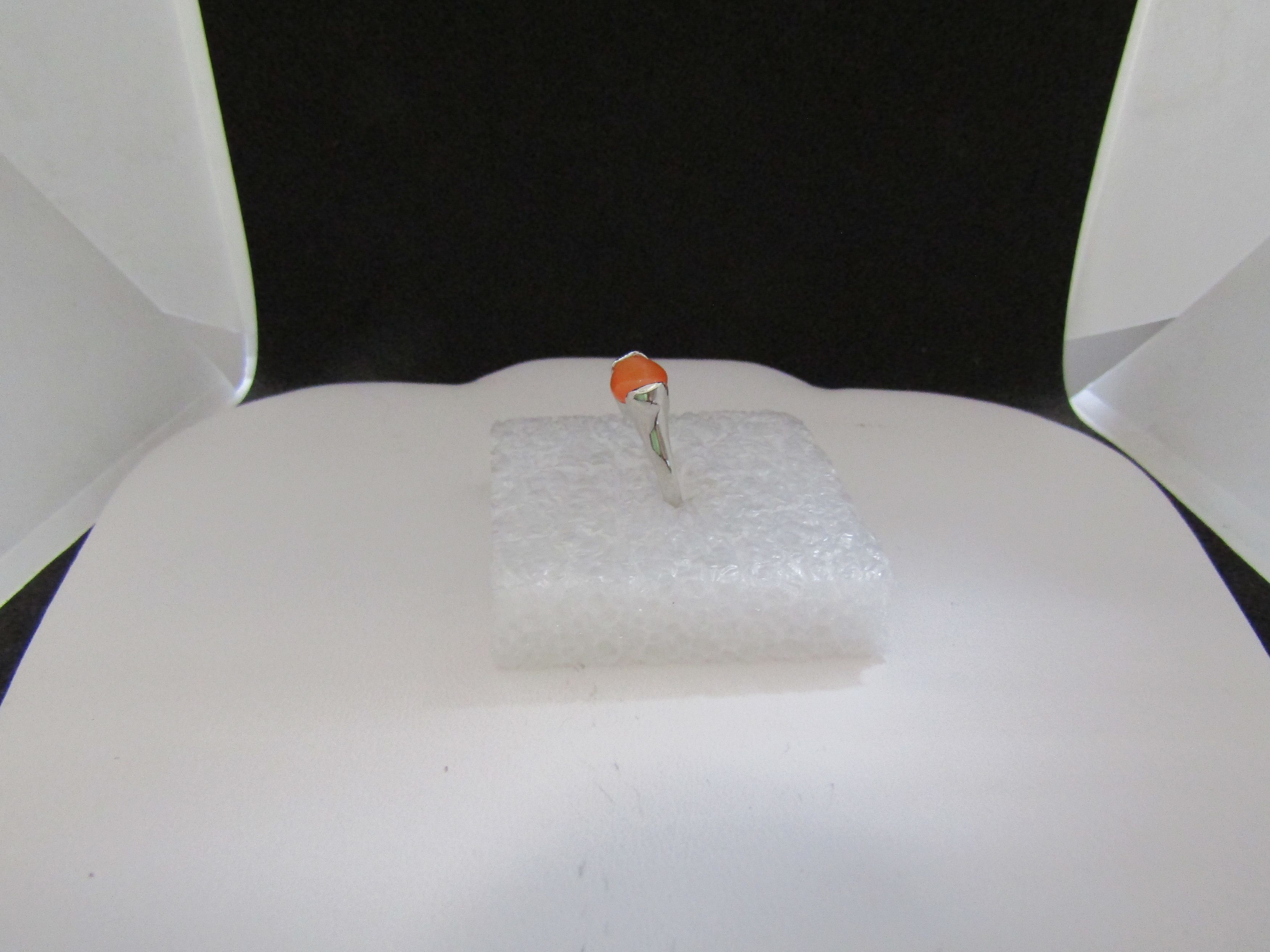 Jewelry Orange Cat Eye Stone Ring - size 6.25 Size ONE SIZE - 2 Thumbnail