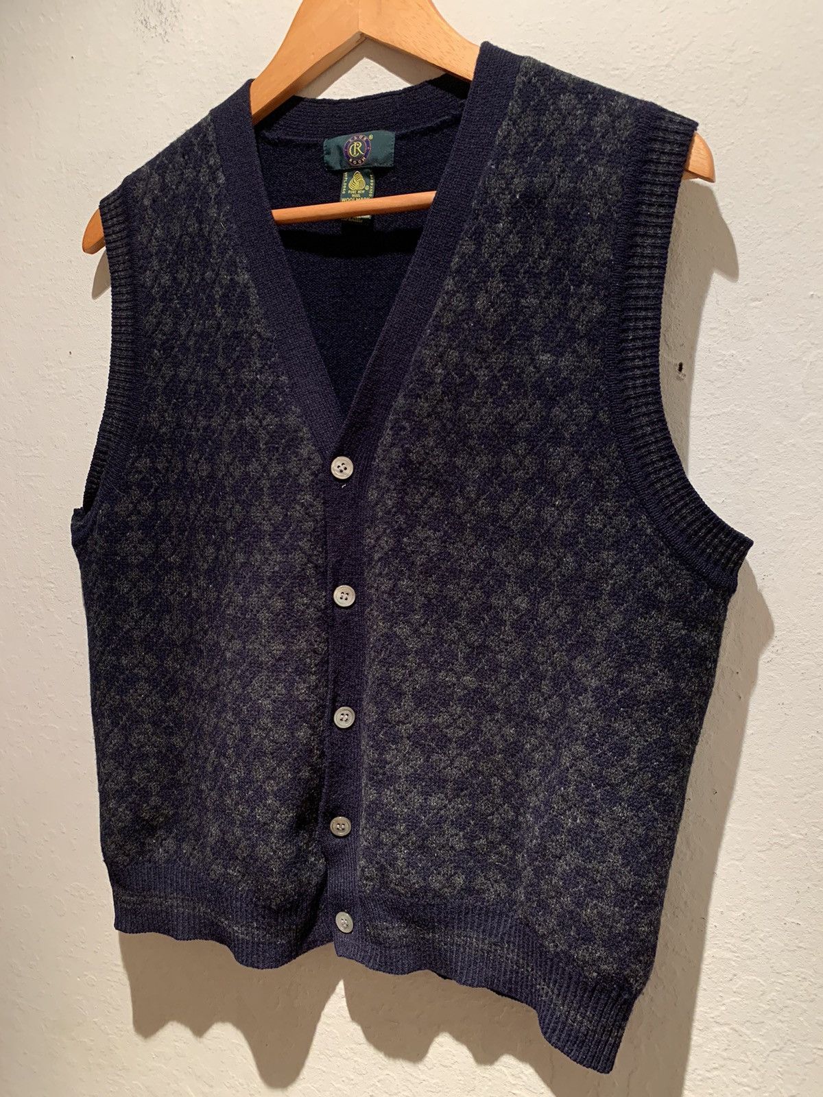 Club Room × Vintage *RARE* Vintage Club Room 100% Pure Lambs Wool Vest Cardigan Size US S / EU 44-46 / 1 - 1 Thumbnail
