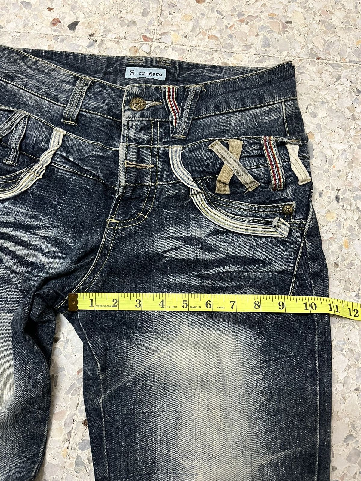 Japanese Brand Japanese brand Sorridere double waist distress denim Size US 30 / EU 46 - 13 Thumbnail