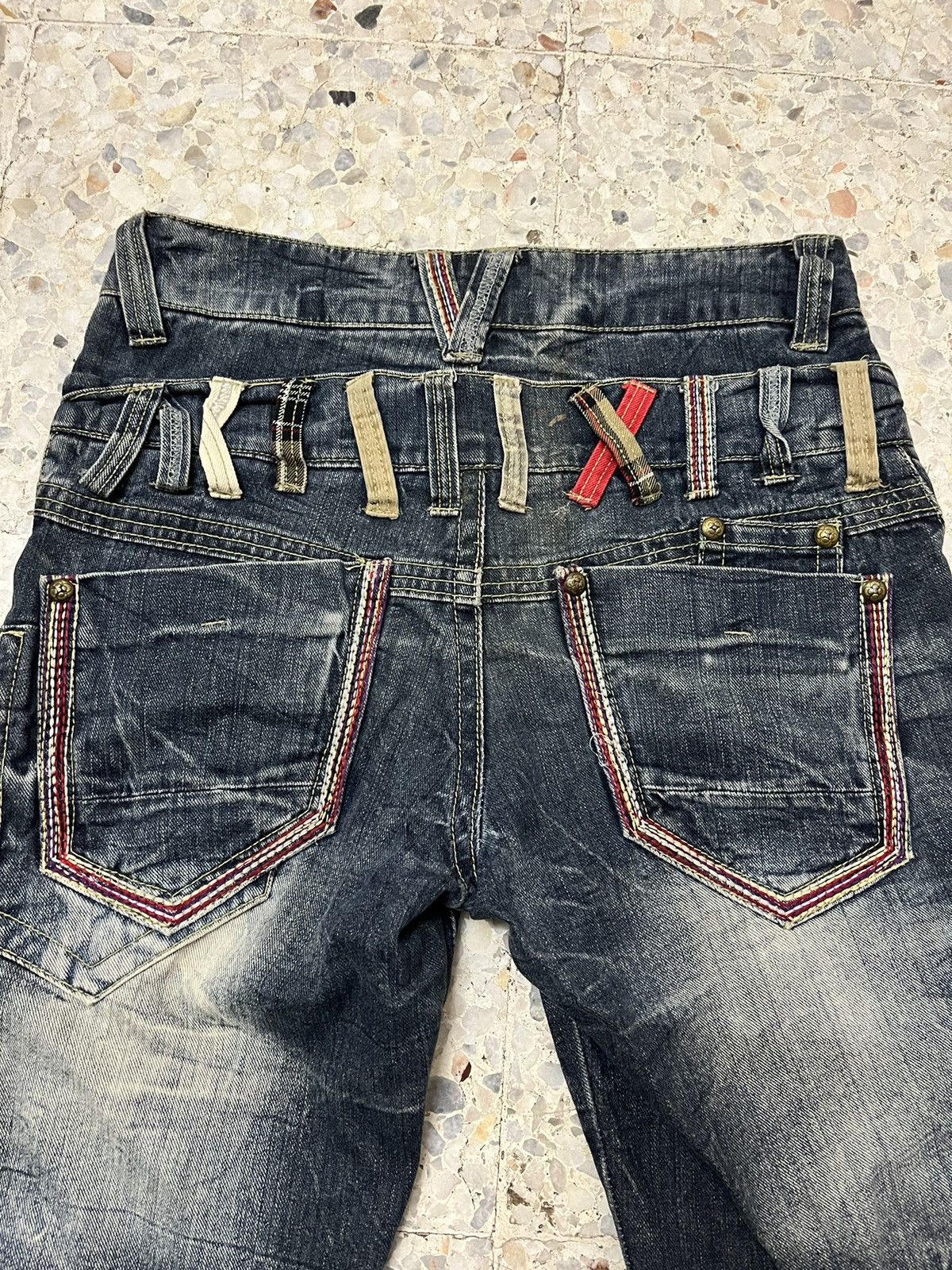 Japanese Brand Japanese brand Sorridere double waist distress denim Size US 30 / EU 46 - 8 Thumbnail