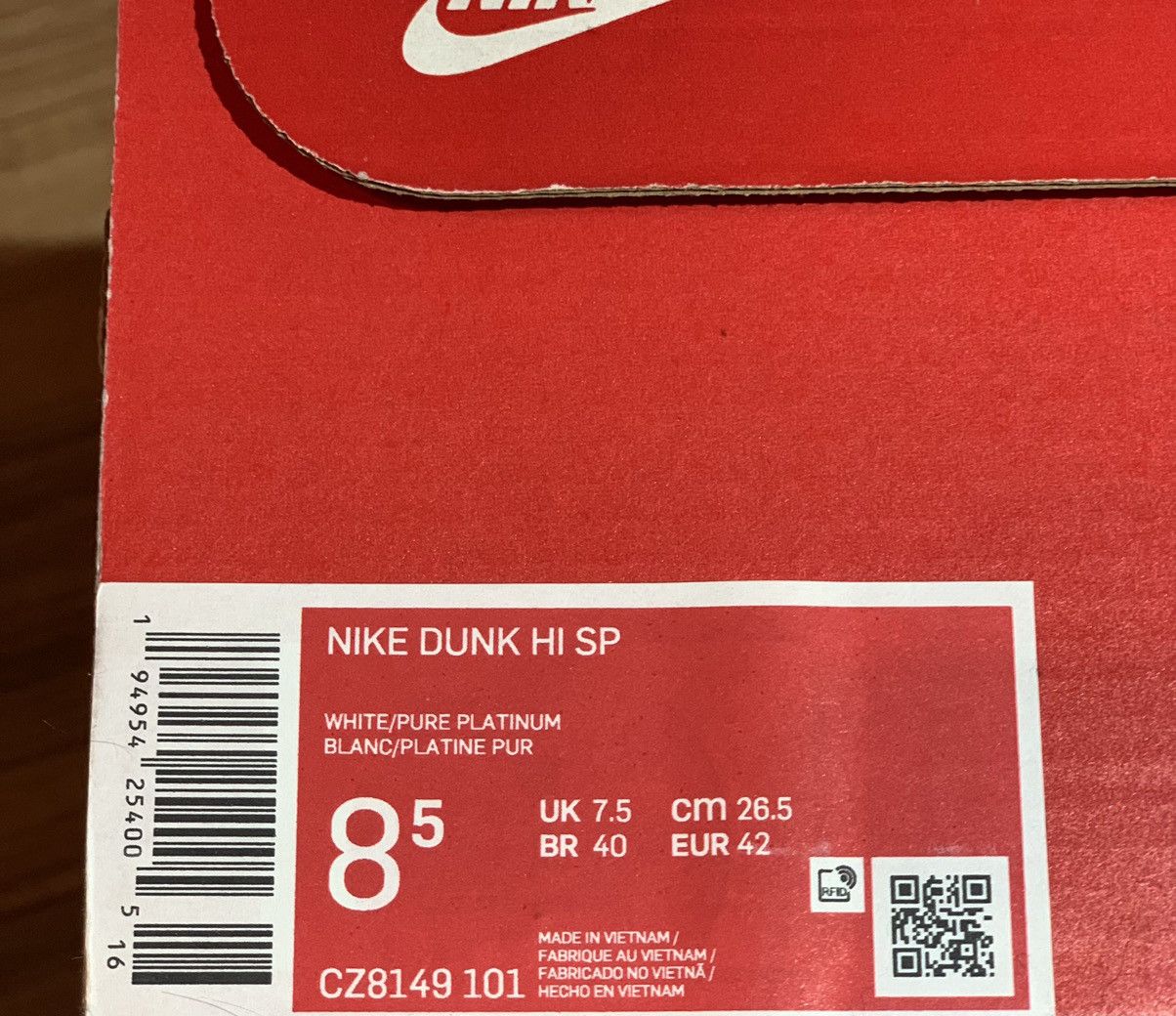 Nike Nike Dunk Hi SP Pure Platinum 8.5M Size US 8.5 / EU 41-42 - 7 Thumbnail