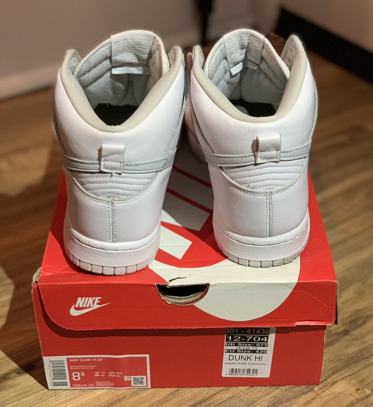 Nike Nike Dunk Hi SP Pure Platinum 8.5M Size US 8.5 / EU 41-42 - 3 Thumbnail