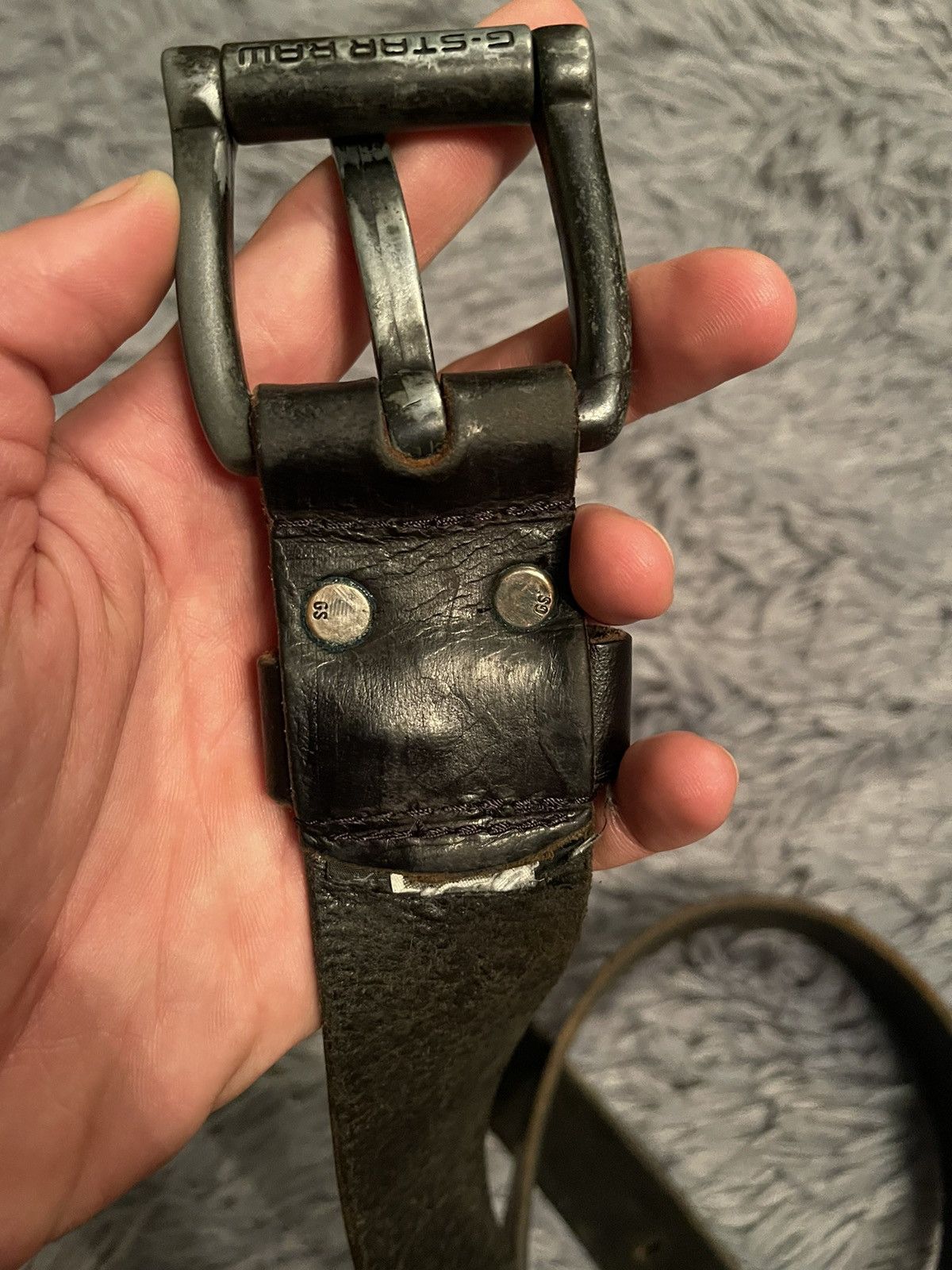 G-Star × Vintage G Star Raw Y2K vintage leather belt 106cm Size 34 - 3 Thumbnail