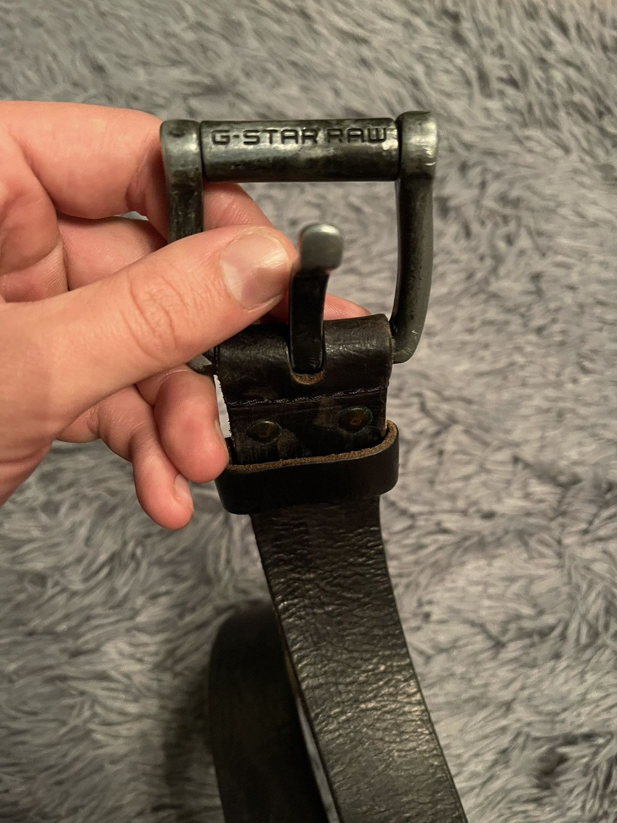 G-Star × Vintage G Star Raw Y2K vintage leather belt 106cm Size 34 - 2 Thumbnail