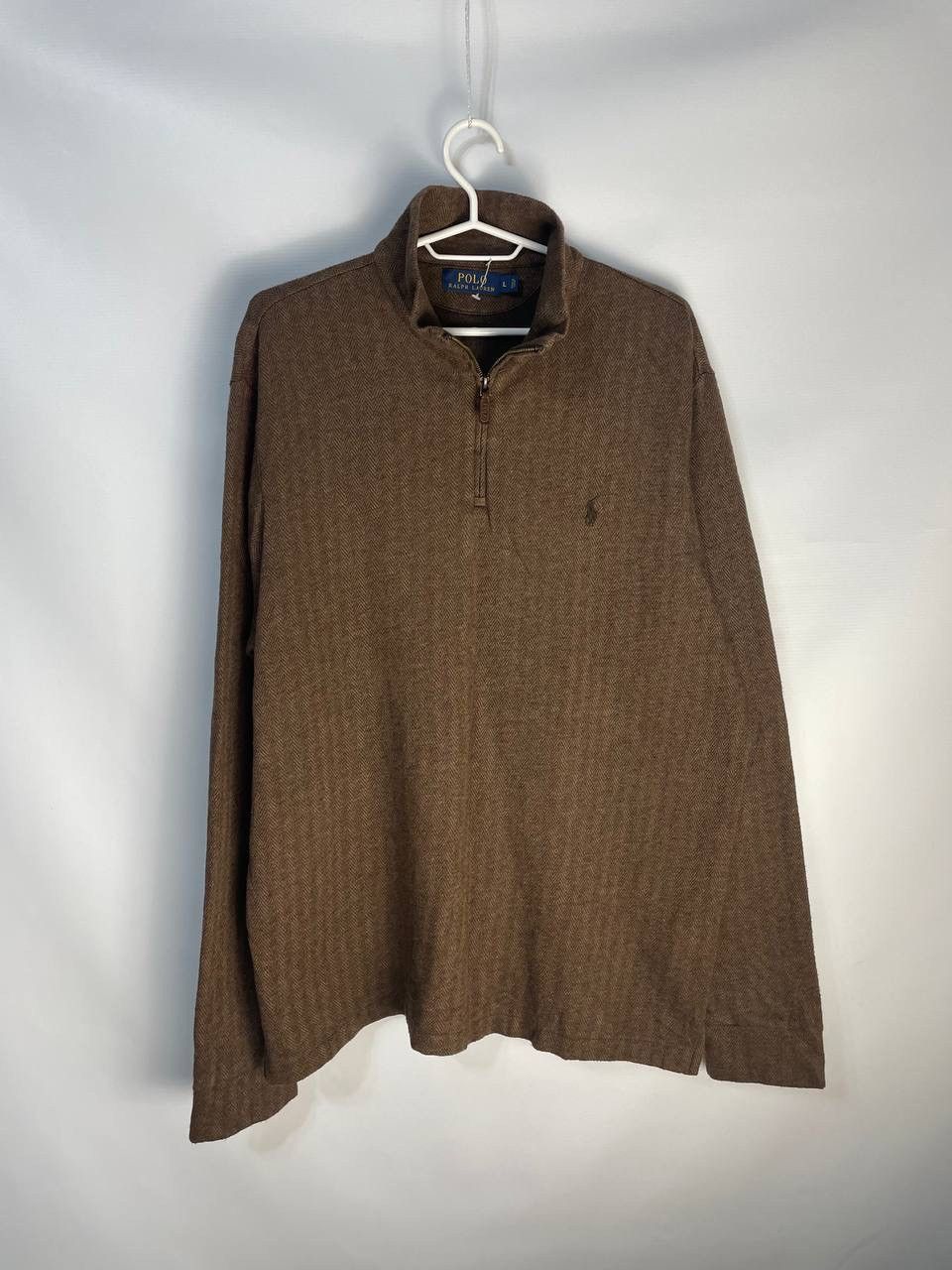 Polo Ralph Lauren × Ralph Lauren × Vintage Vintage Polo Ralph Lauren Brown 1/4 Half Zip Knitted Sweater Size US L / EU 52-54 / 3 - 1 Thumbnail
