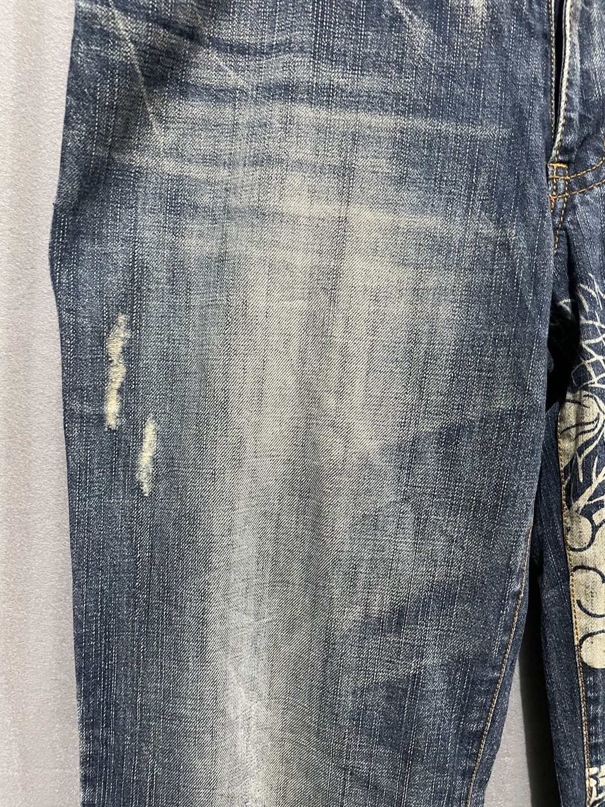 If Six Was Nine Rare Japanese Dragon Printed Distressed Jeans Size US 37 - 7 Thumbnail