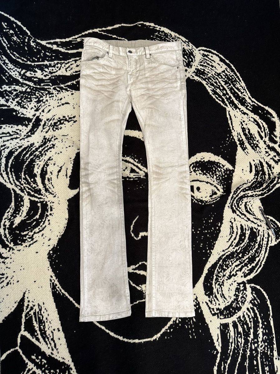 image of Tornado Mart Paint Flare Jeans in White, Men's (Size 31)